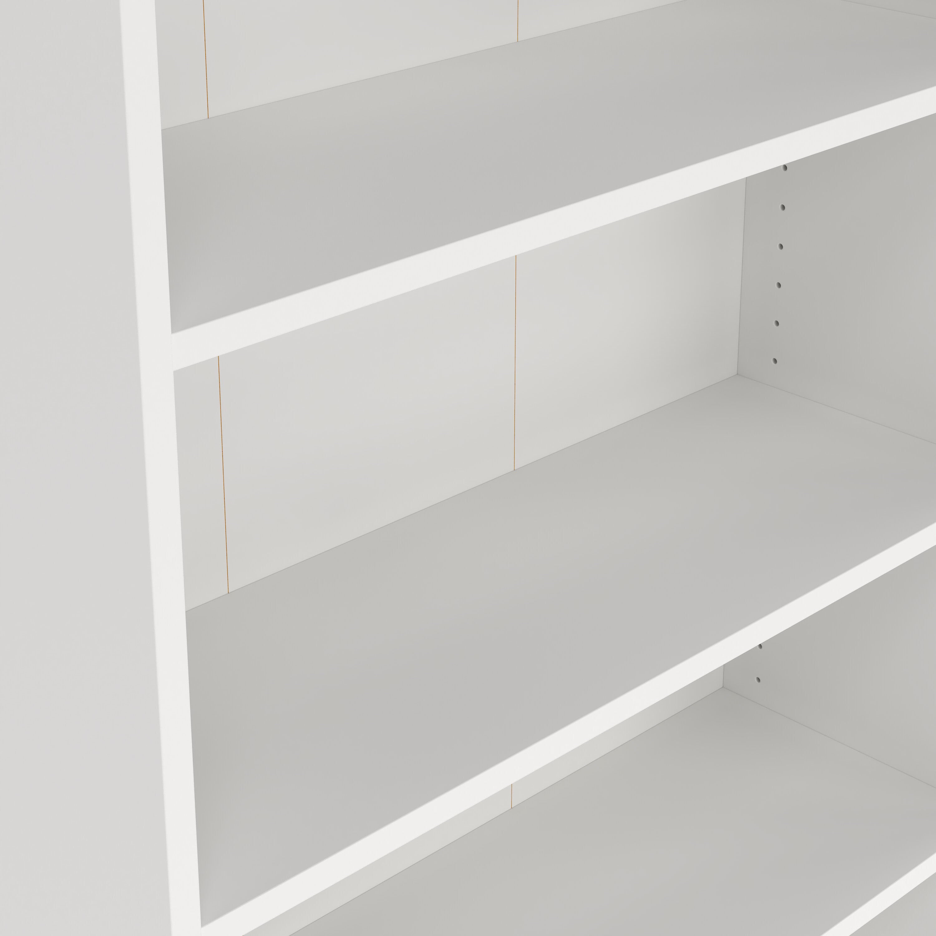 Basic Tall Wide Combination Storage in White (4 Shelves) with 2 Oak Doors