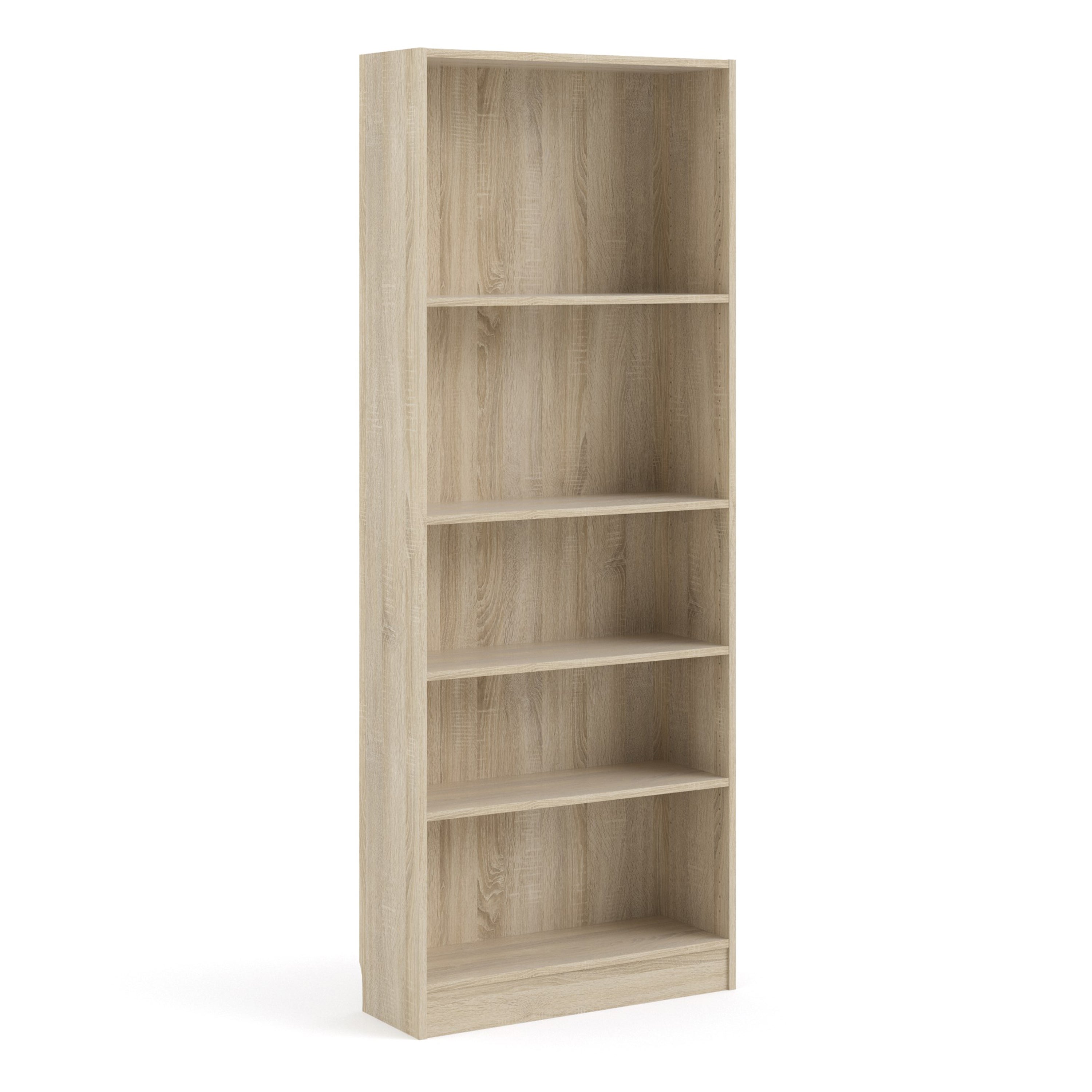 Basic Tall Wide Bookcase (4 Shelves) in Oak – FTG