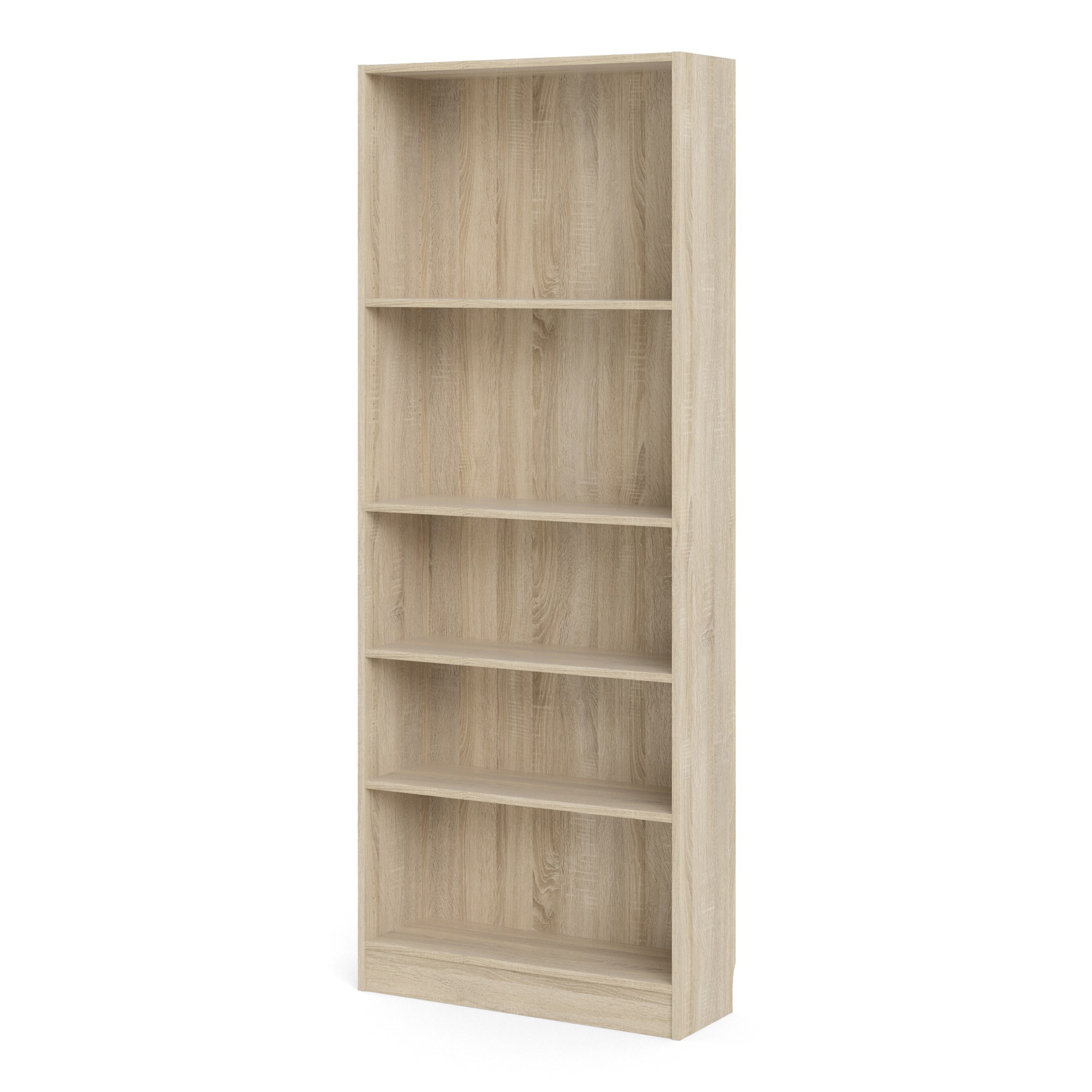 Basic Tall Wide Bookcase (4 Shelves) in Oak – FTG, view 3
