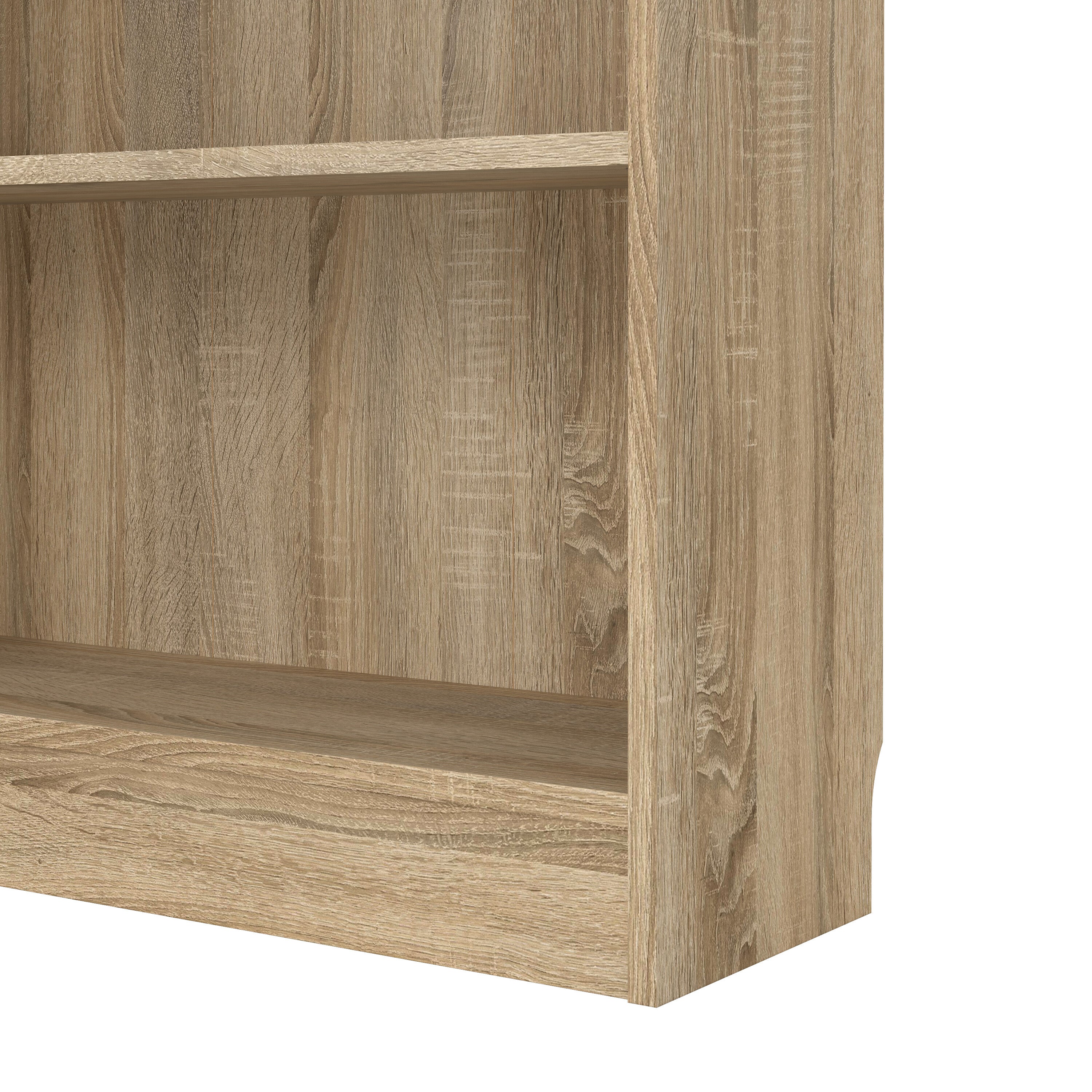 Basic Tall Wide Display Cabinet in Oak (4 Shelves) with 2 Glass Oak Doors