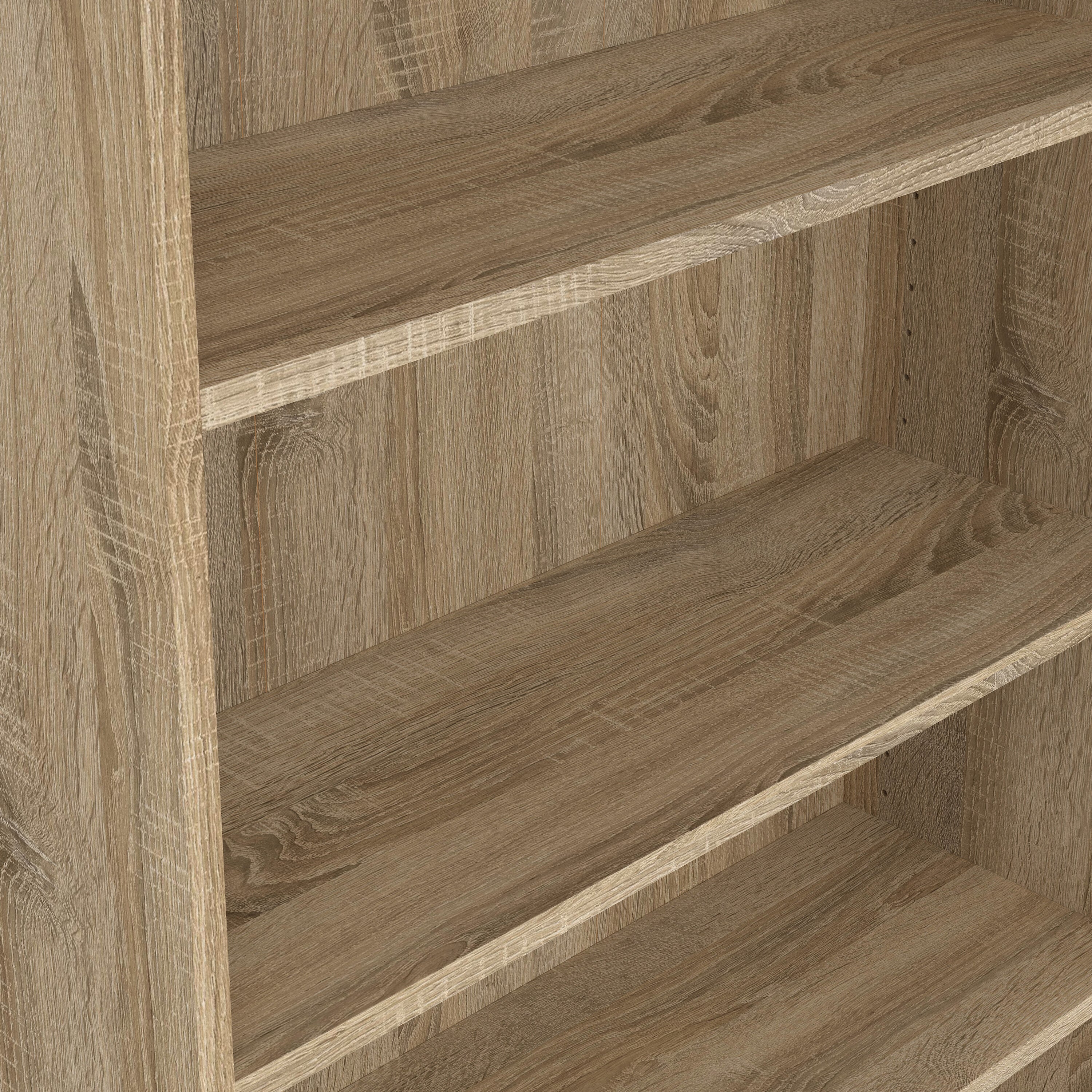 Basic Tall Wide Combination Storage in Oak (4 Shelves) with 2 Doors in White