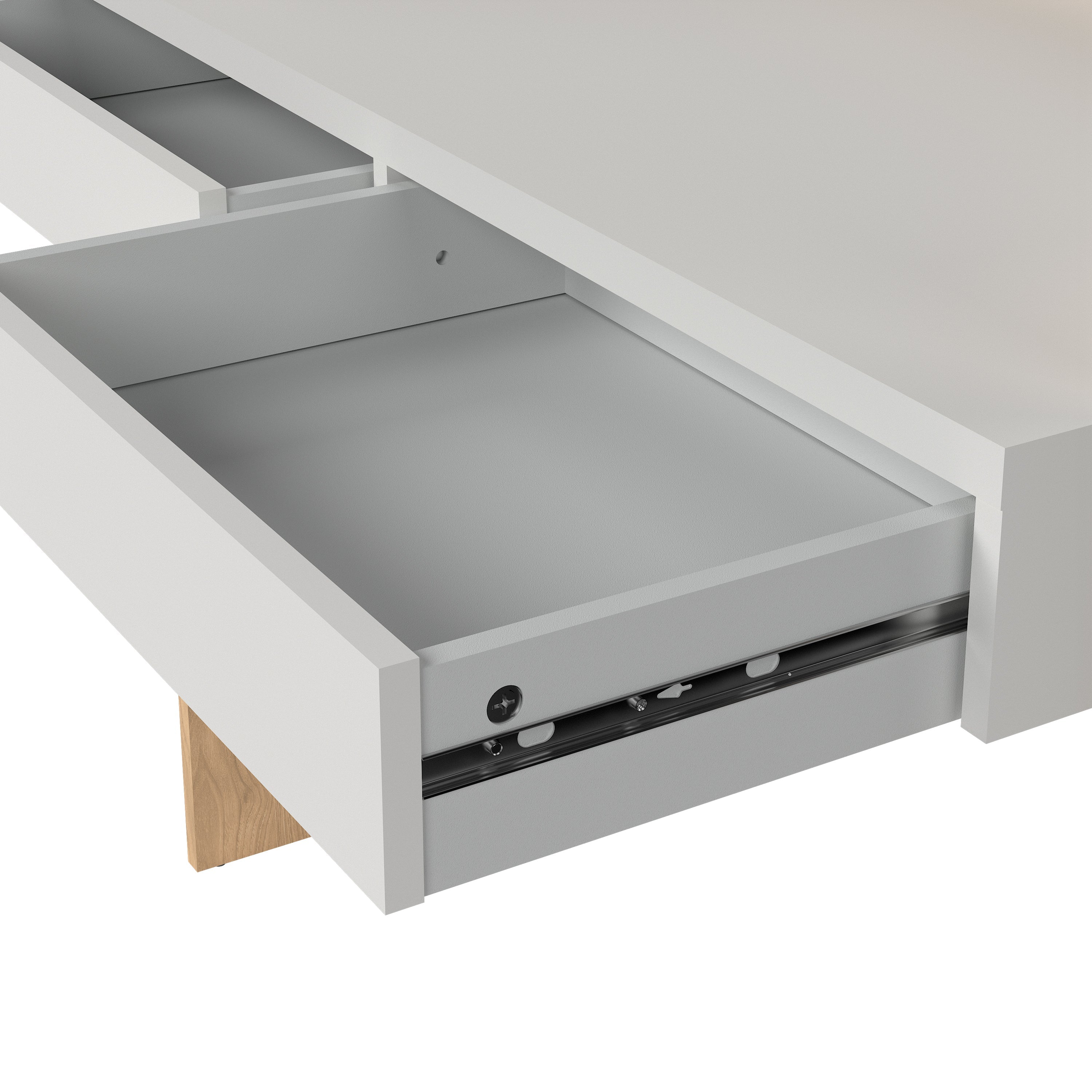 Function Plus Desk 2 Drawers In Jackson Hickory and White – FTG, view 8