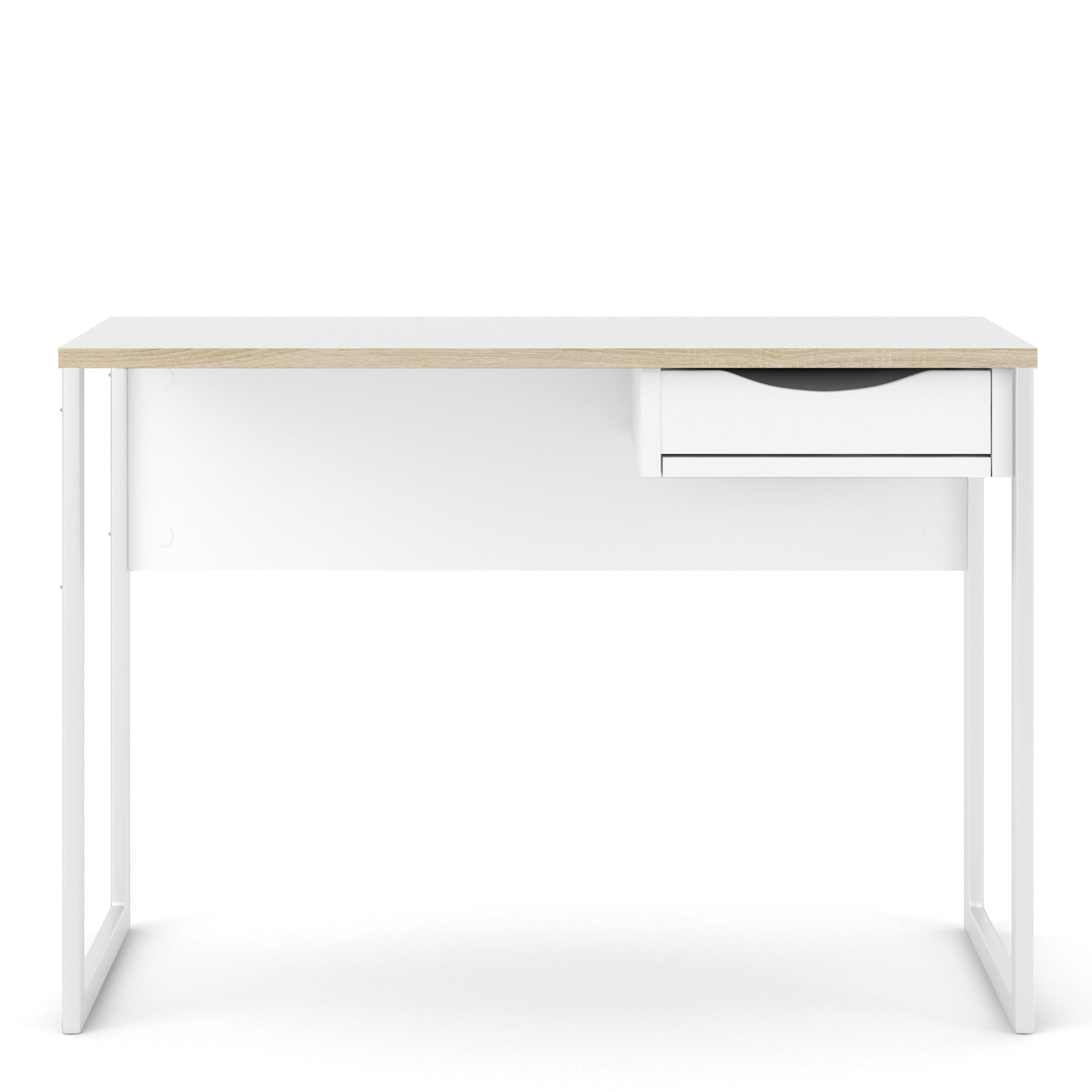 Function Plus Desk 1 Drawer in White with Oak Trim – FTG, view 2