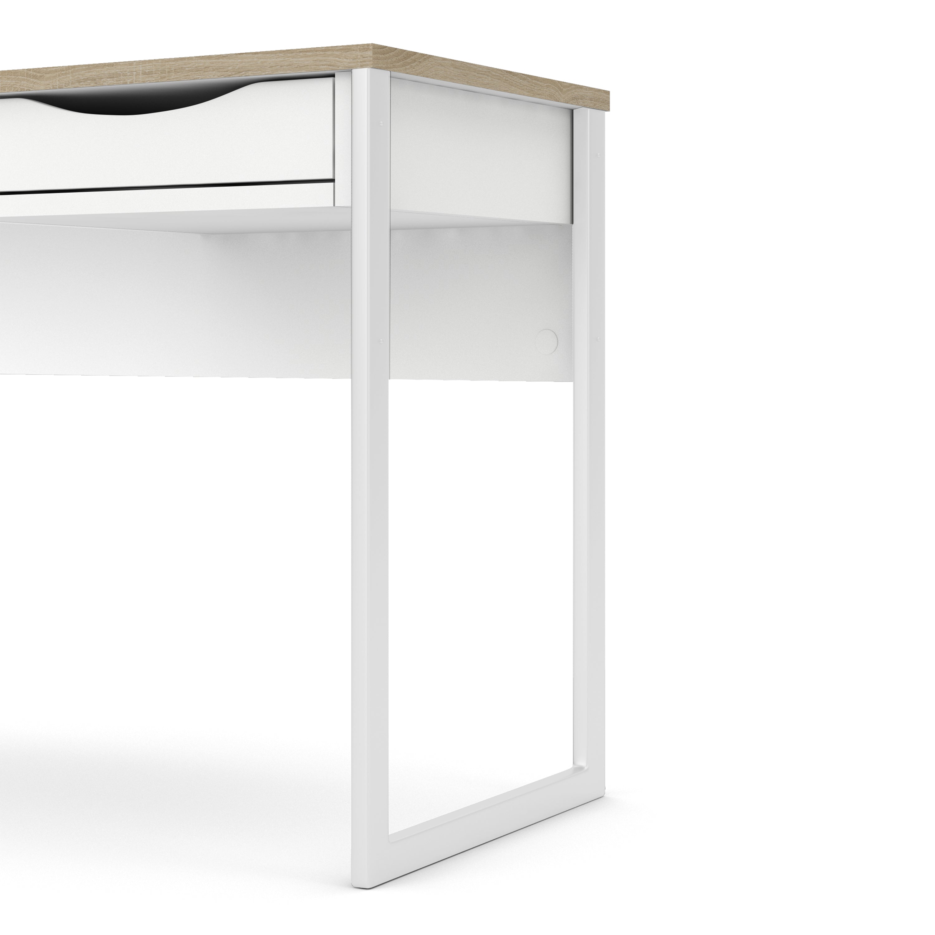 Function Plus Desk 1 Drawer in White with Oak Trim – FTG, view 8