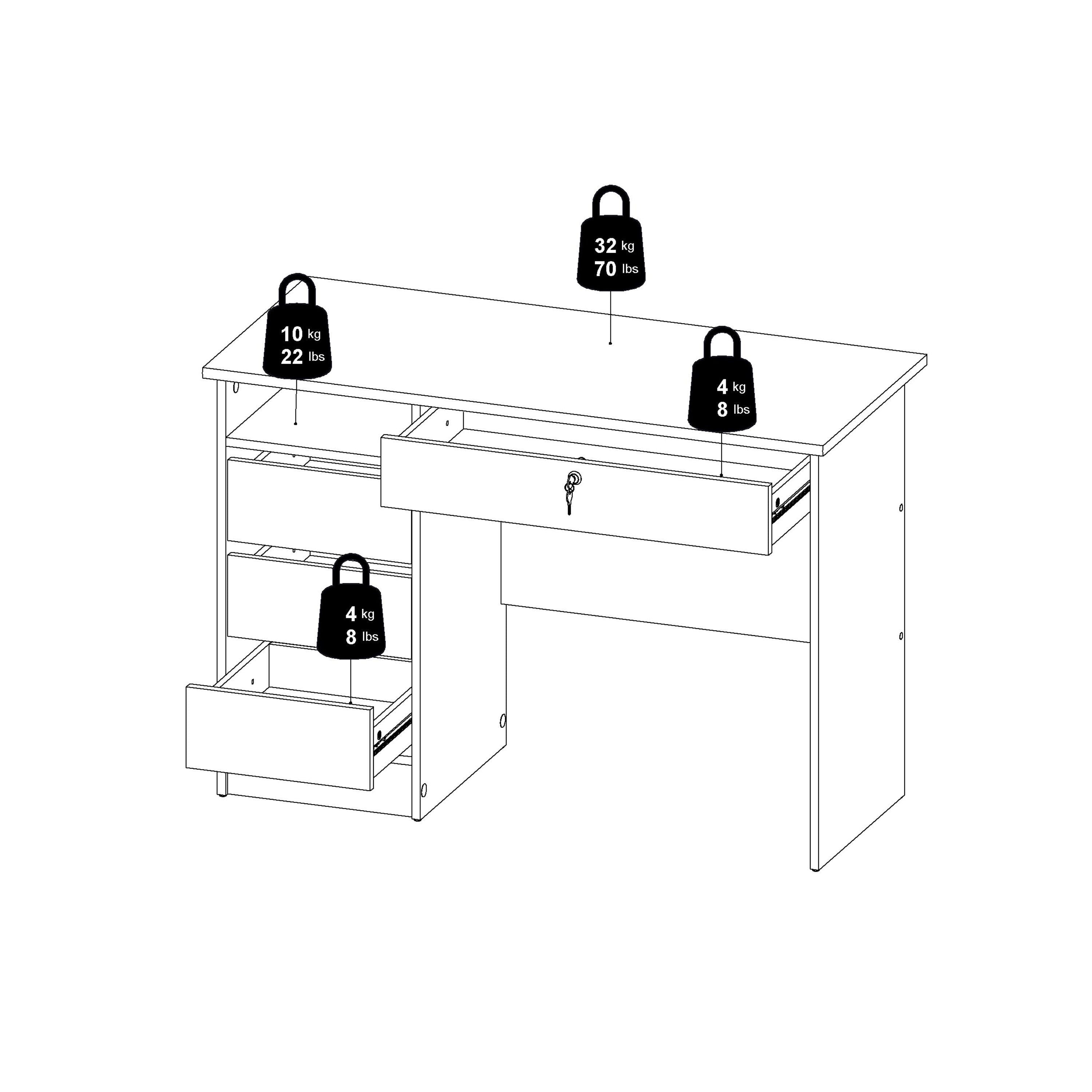 Function Plus 4 Drawer Desk Handleless Drawer in Jackson Hickory Oak – FTG, view 11