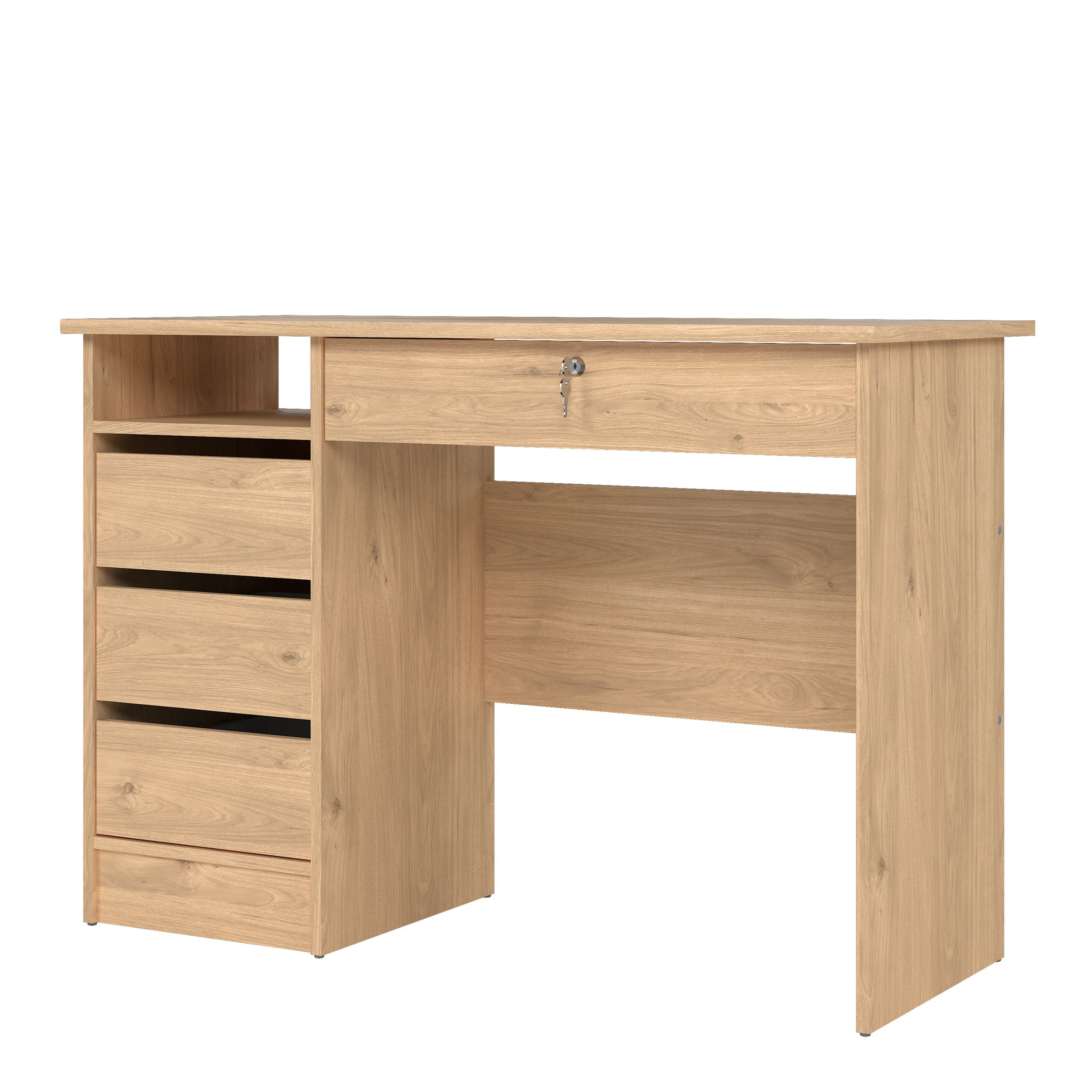 Function Plus 4 Drawer Desk Handleless Drawer in Jackson Hickory Oak – FTG, view 3