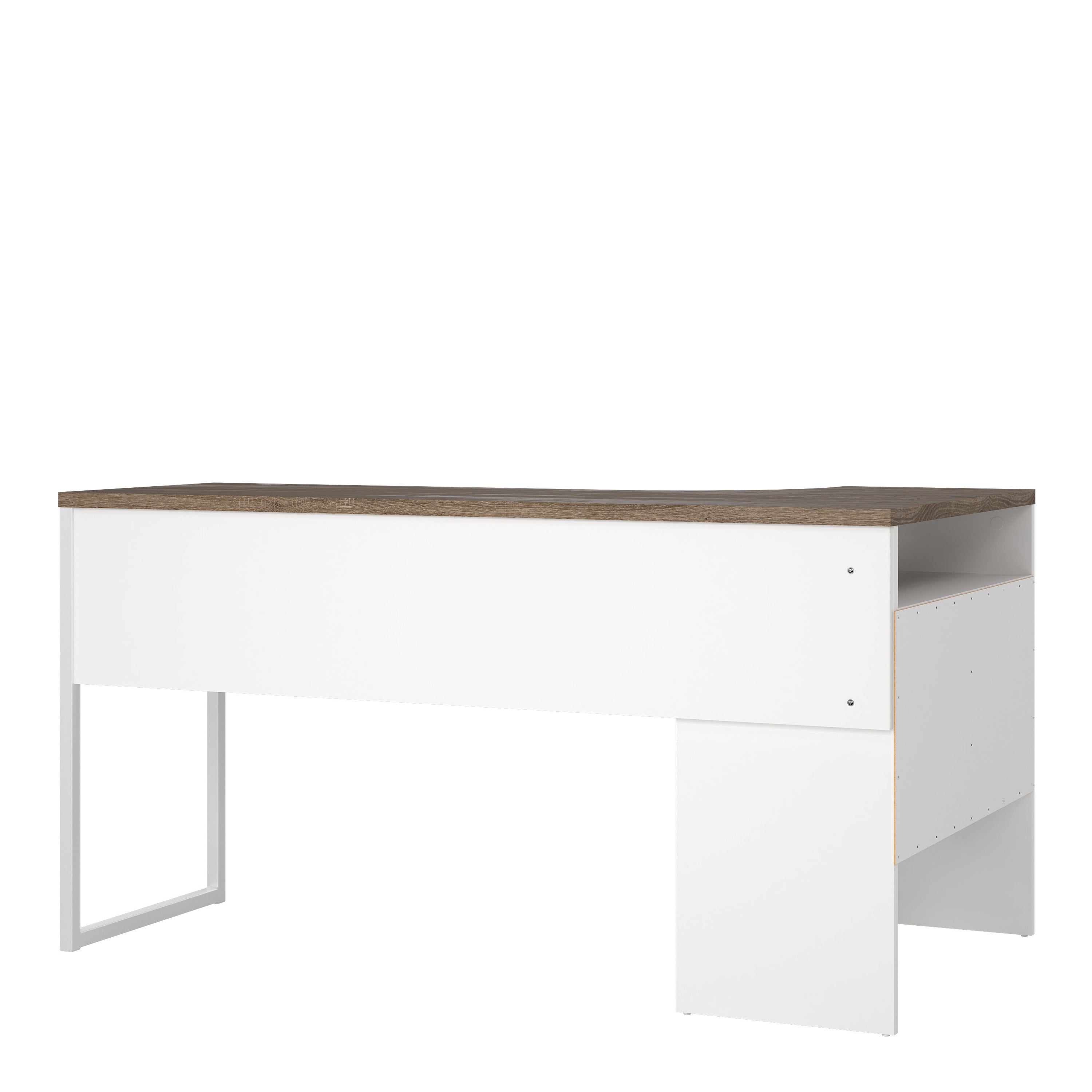 Function Plus Corner Desk 2 Drawers in White and Truffle Oak – FTG, view 4