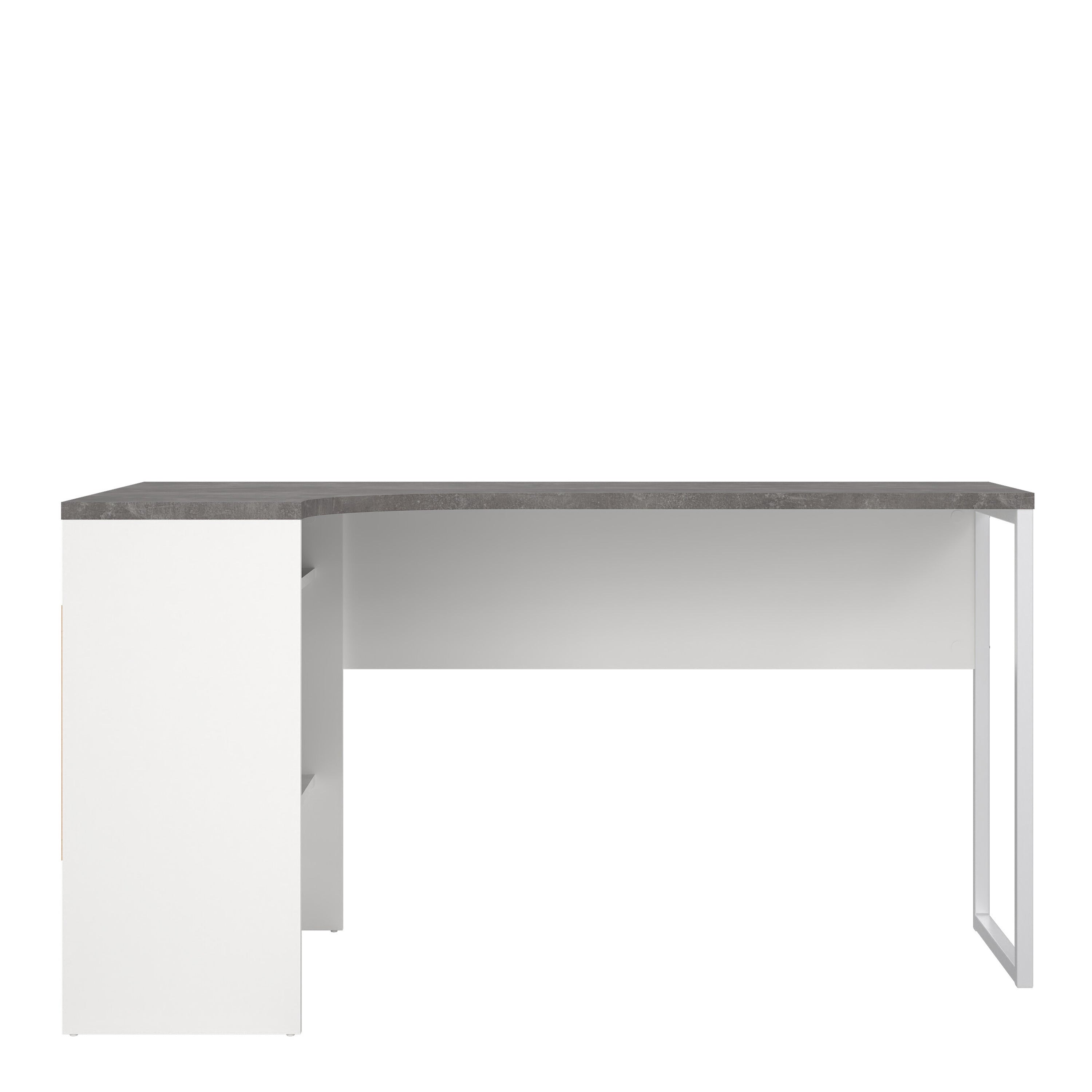 Function Plus Corner Desk 2 Drawers in White and Grey – FTG, view 2