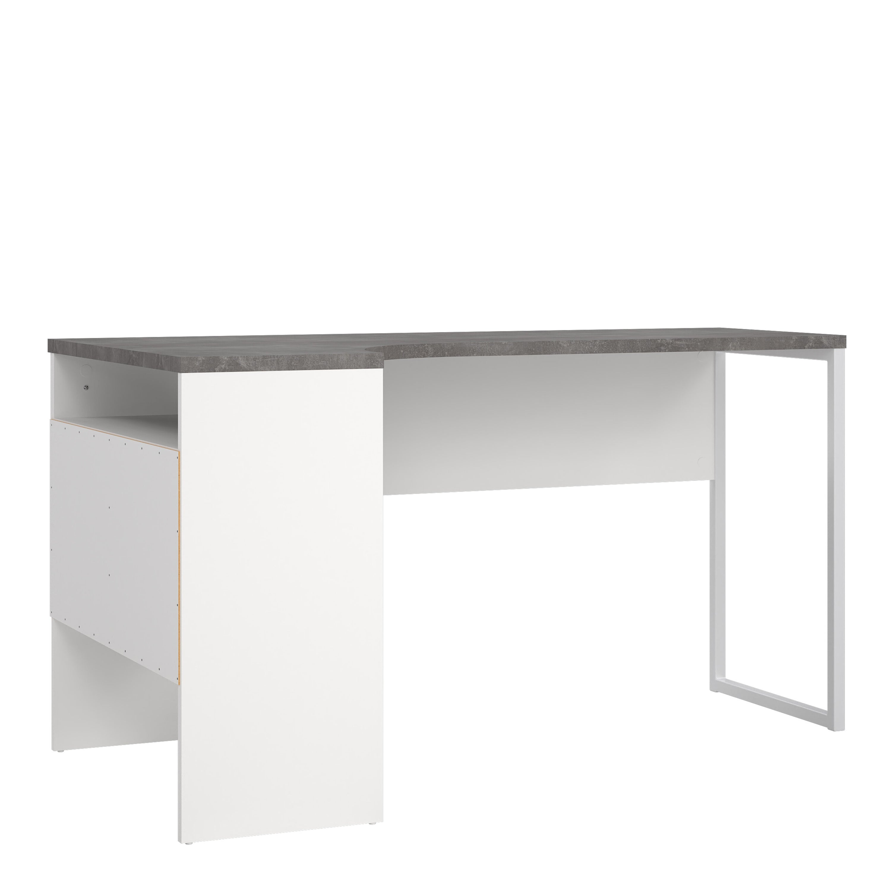 Function Plus Corner Desk 2 Drawers in White and Grey – FTG, view 3