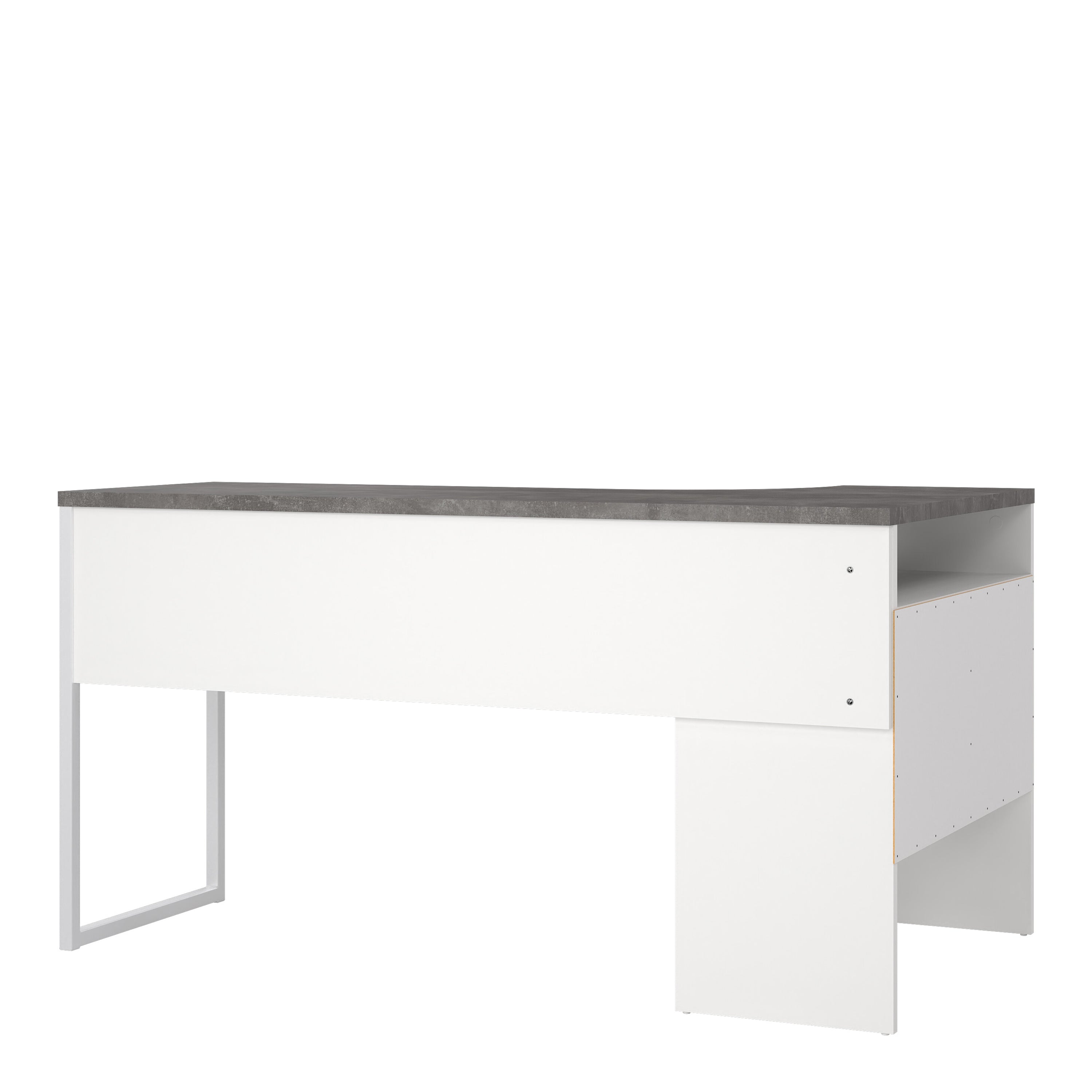 Function Plus Corner Desk 2 Drawers in White and Grey – FTG, view 4