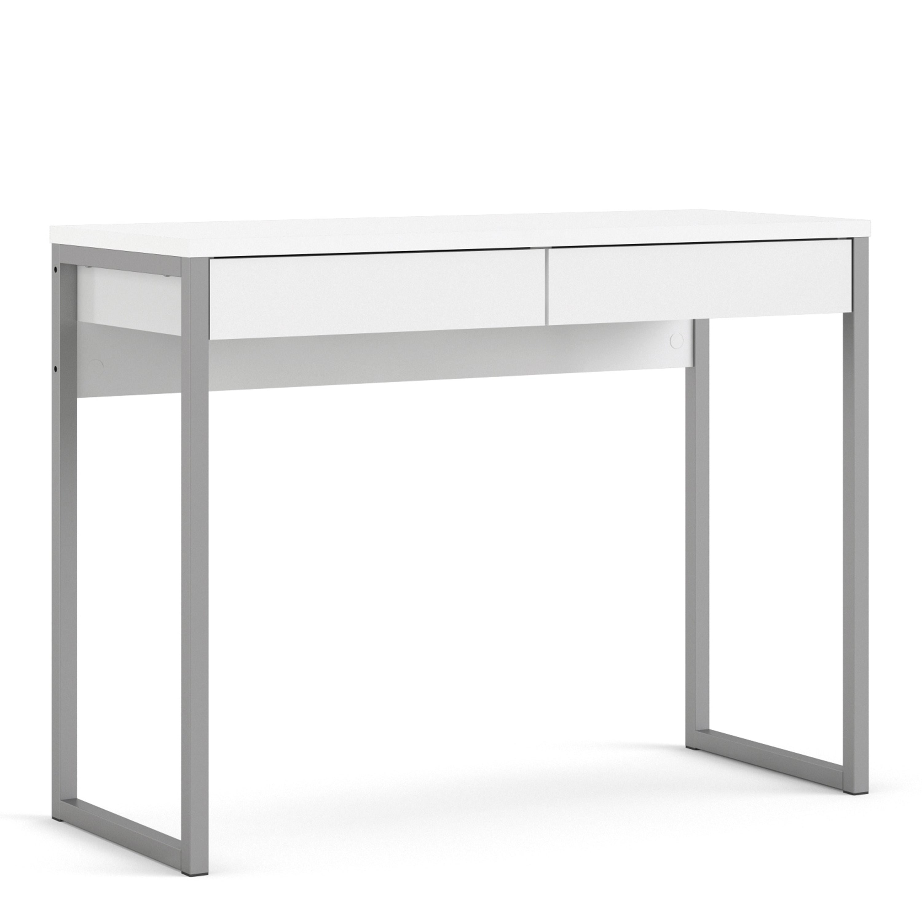 Function Plus Desk 2 Drawers in White High Gloss – FTG