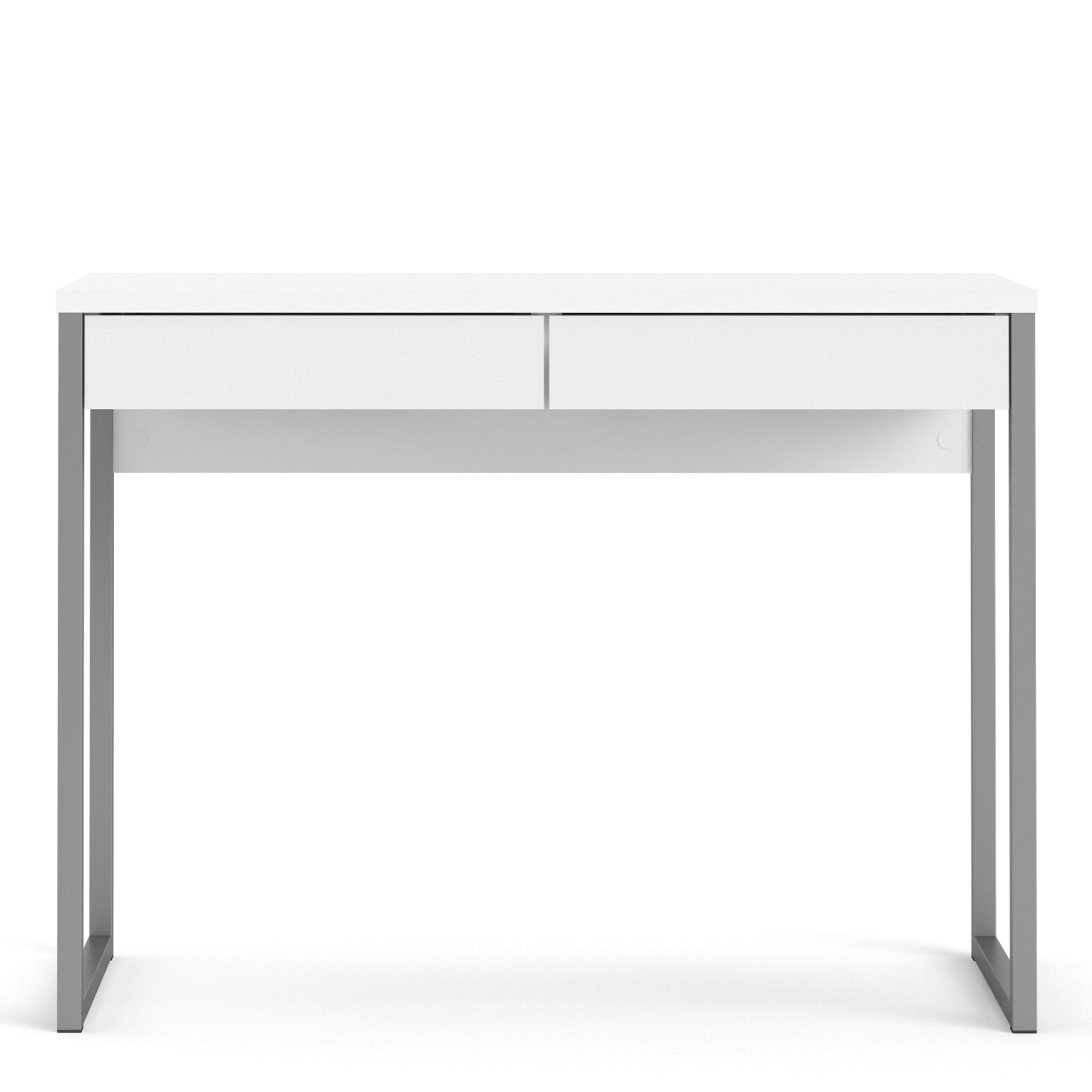 Function Plus Desk 2 Drawers in White High Gloss – FTG, view 2