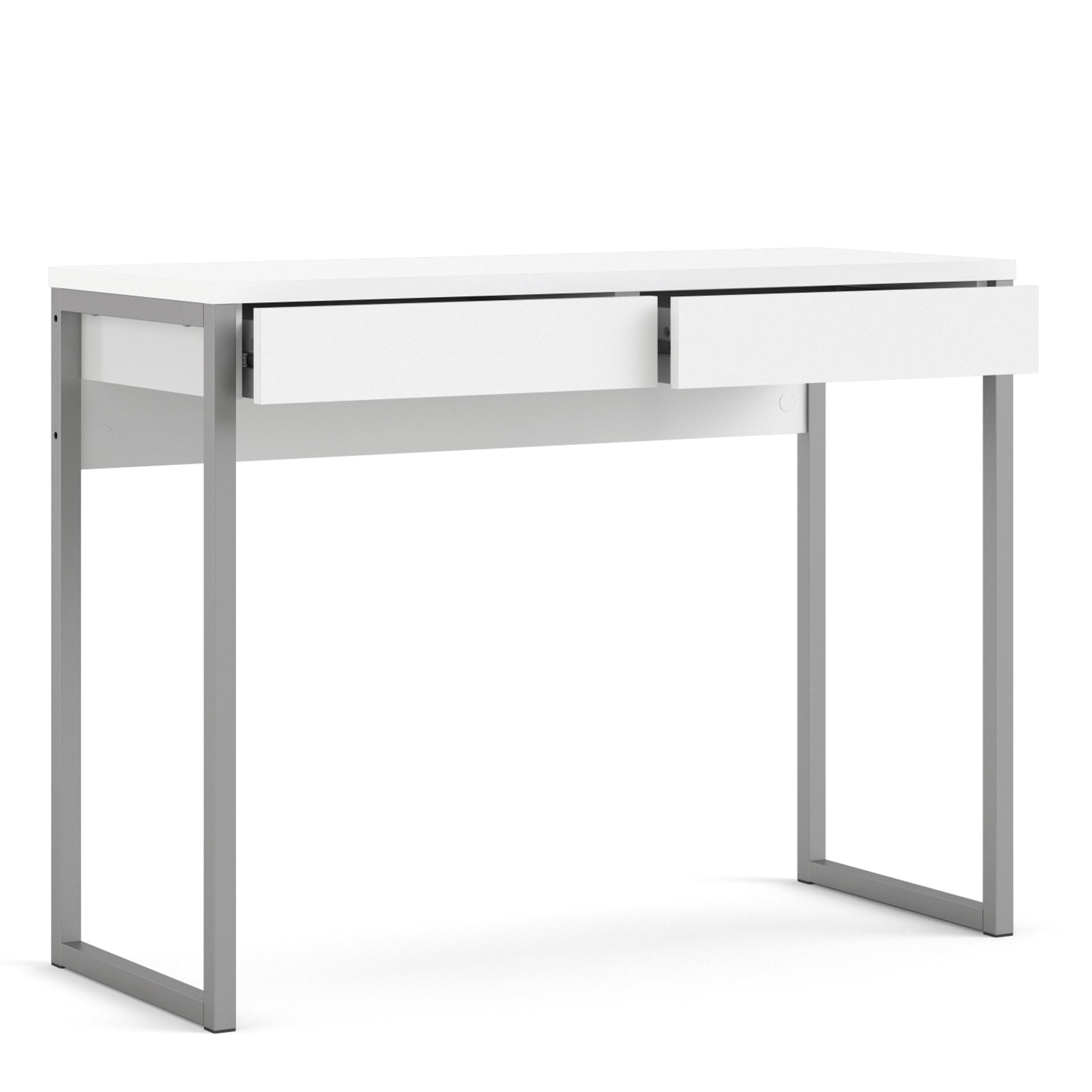 Function Plus Desk 2 Drawers in White High Gloss – FTG, view 4