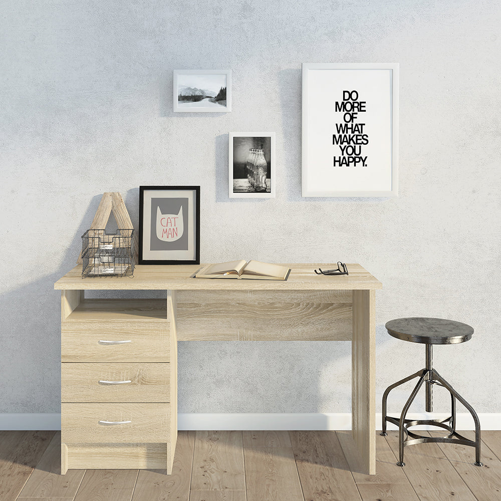 Function Plus Desk 3 Drawers in Oak – FTG, view 4
