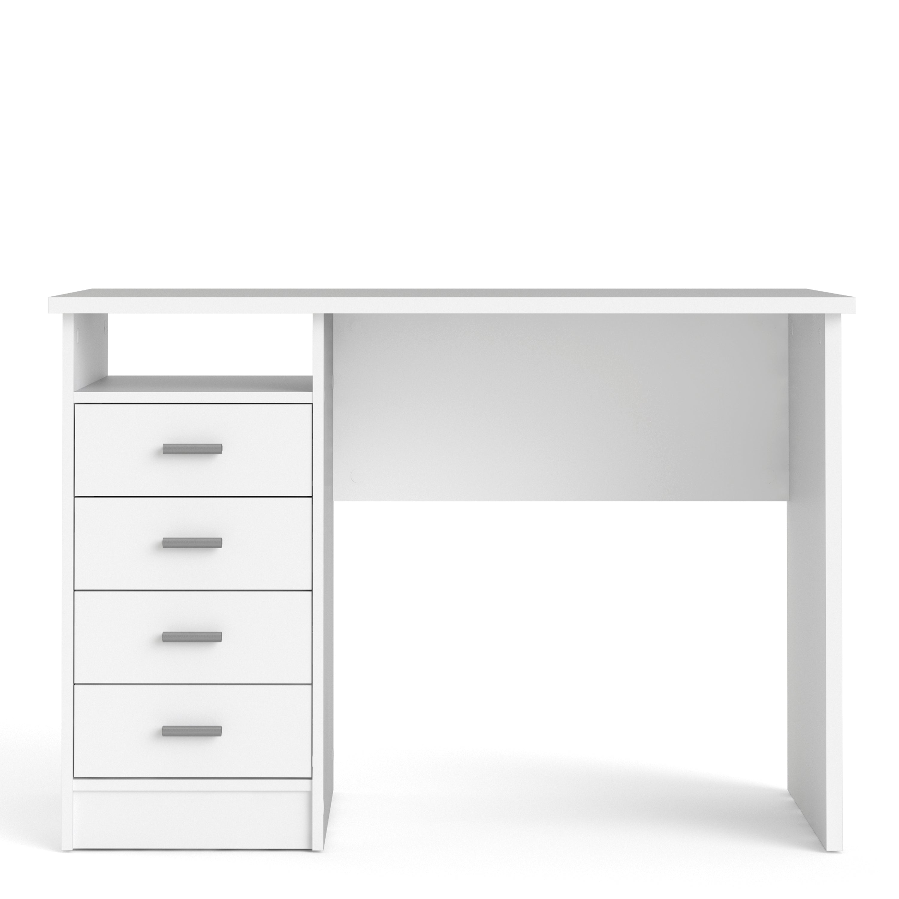Function Plus 4 Drawer Desk in White – FTG, view 2