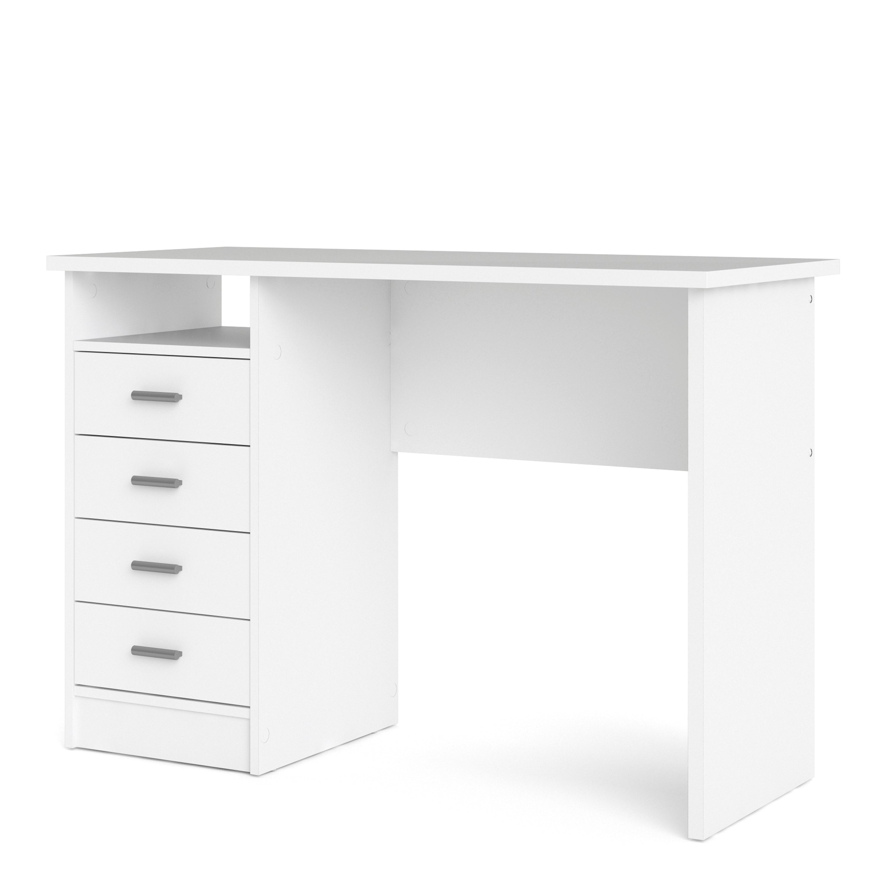 Function Plus 4 Drawer Desk in White – FTG, view 3