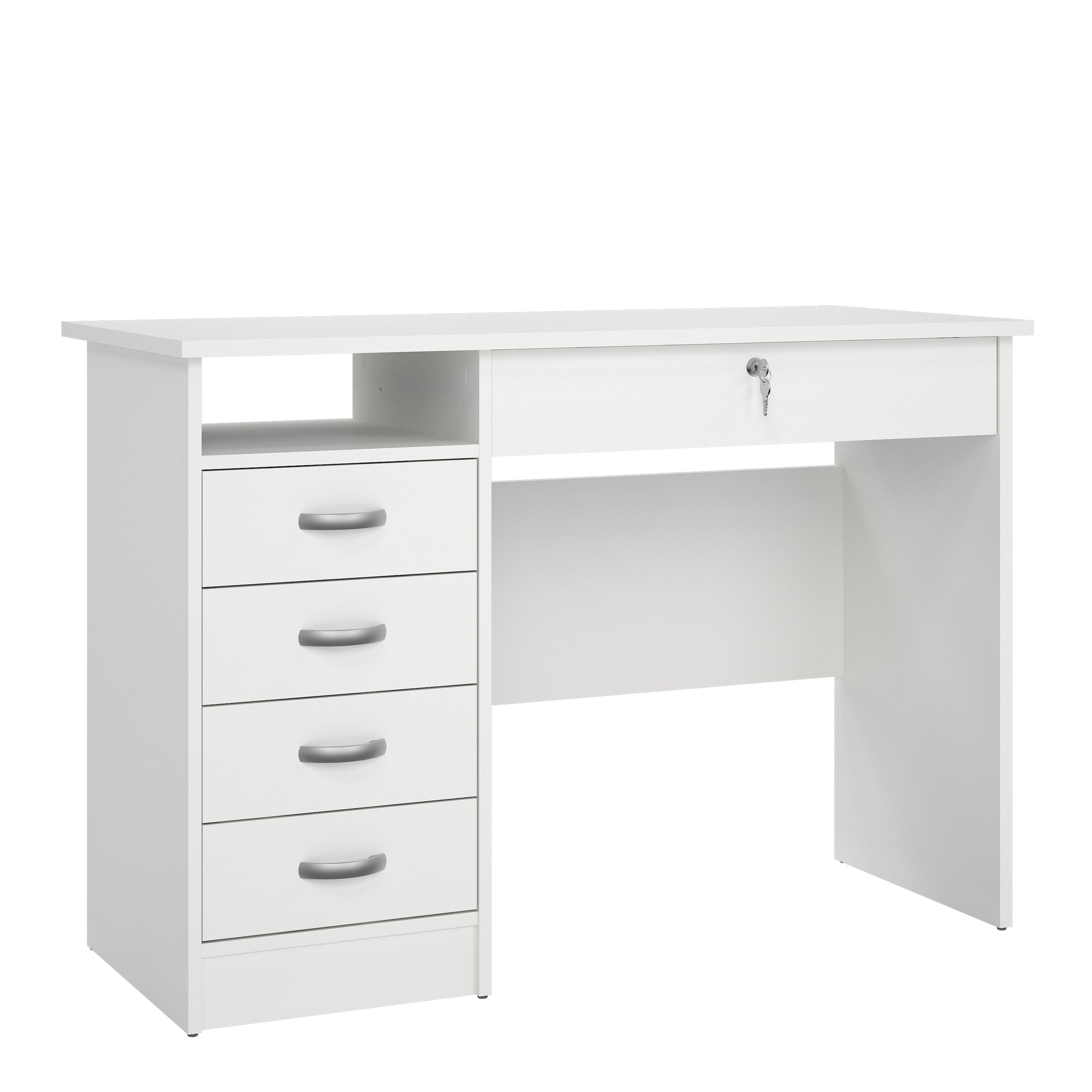 Function Plus Desk 5 Drawers in White – FTG