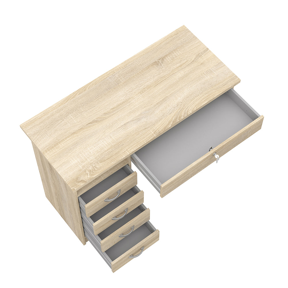 Function Plus Desk 5 Drawers in Oak – FTG, view 11
