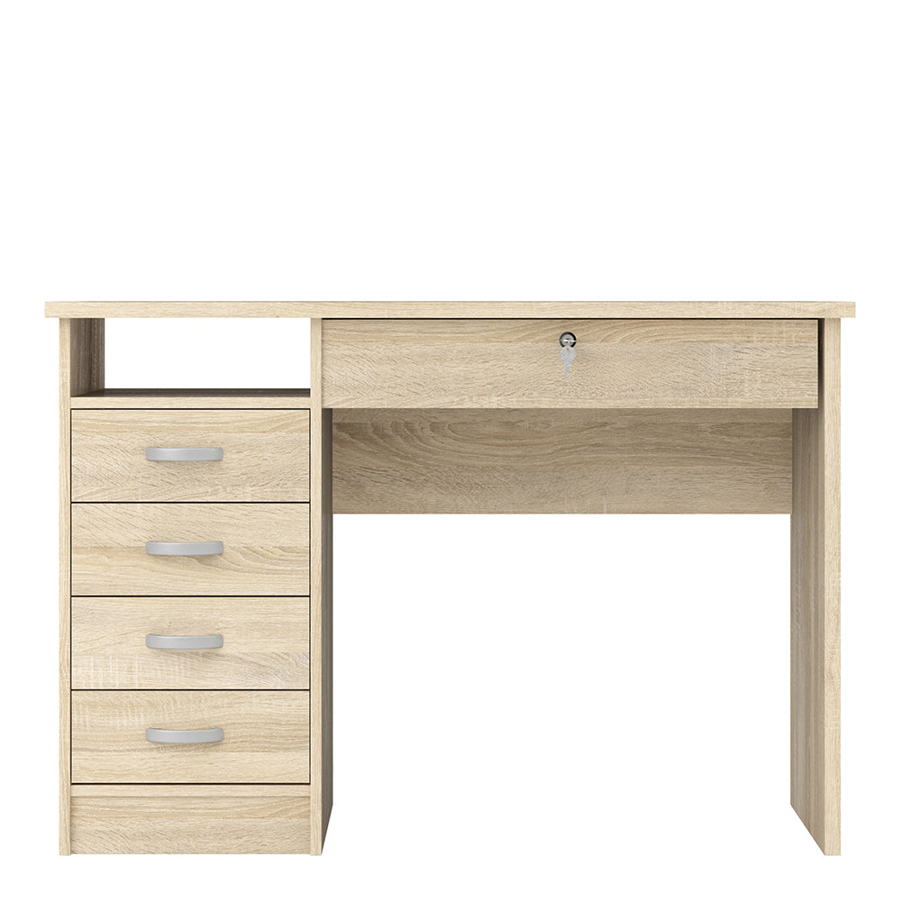 Function Plus Desk 5 Drawers in Oak – FTG, view 2