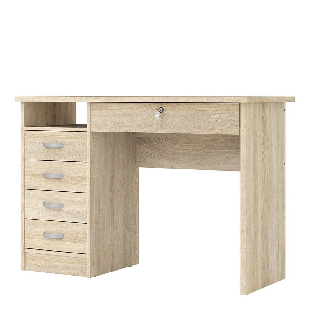 Function Plus Desk 5 Drawers in Oak – FTG, view 3