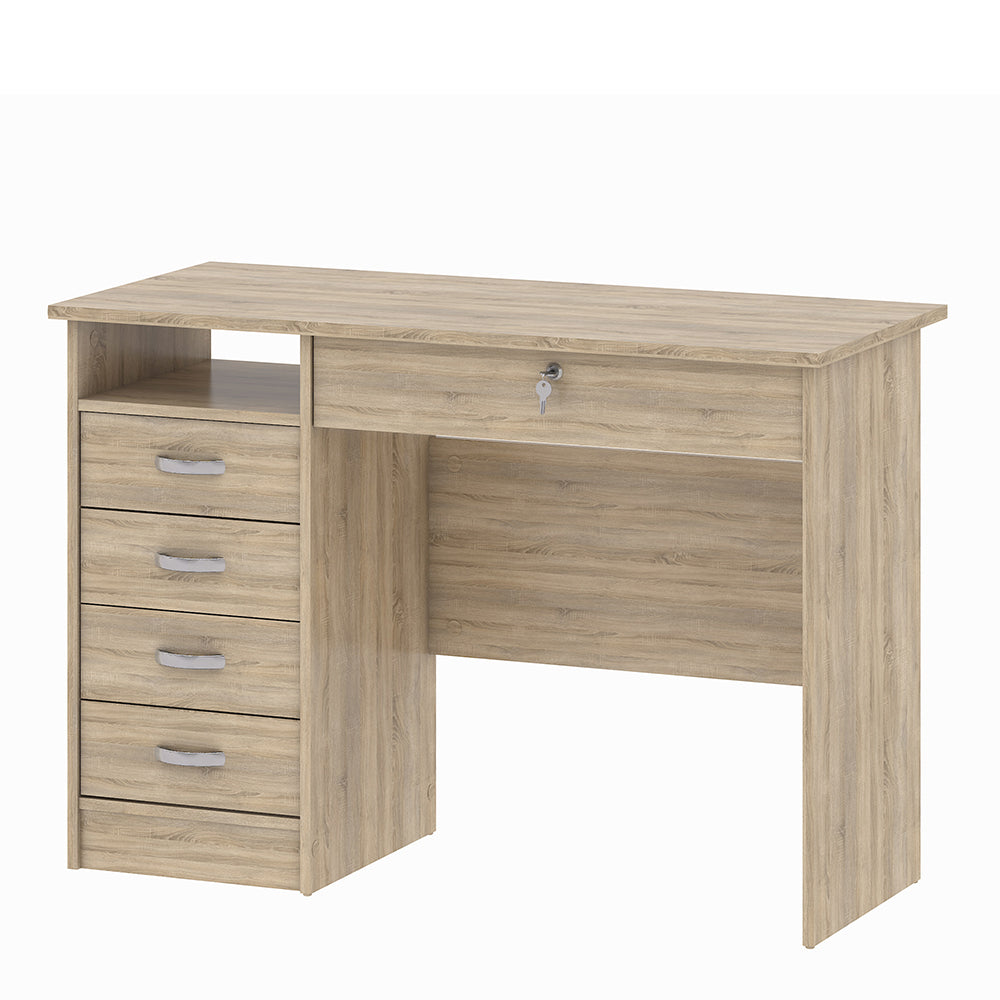 Function Plus Desk 5 Drawers in Oak – FTG, view 4