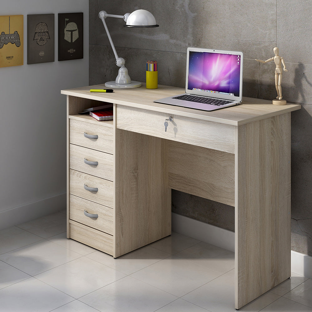 Function Plus Desk 5 Drawers in Oak – FTG, view 7
