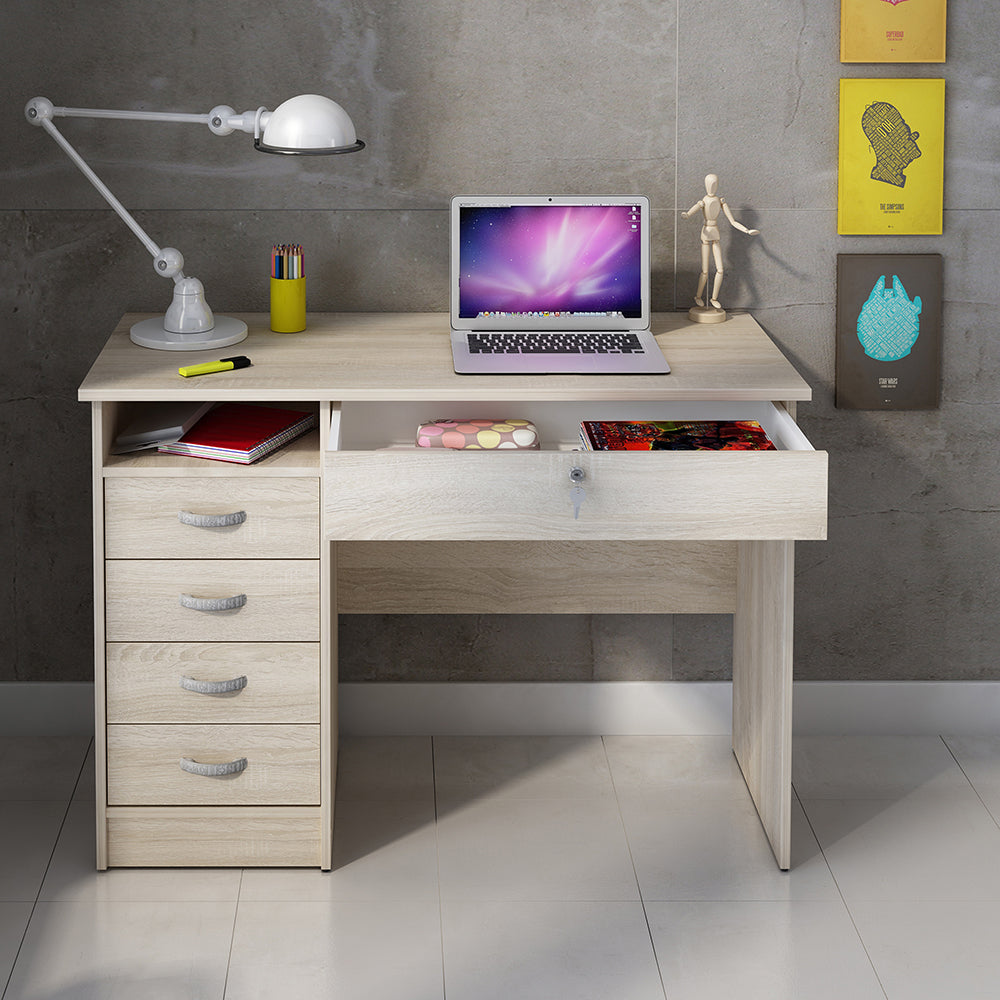 Function Plus Desk 5 Drawers in Oak – FTG, view 8