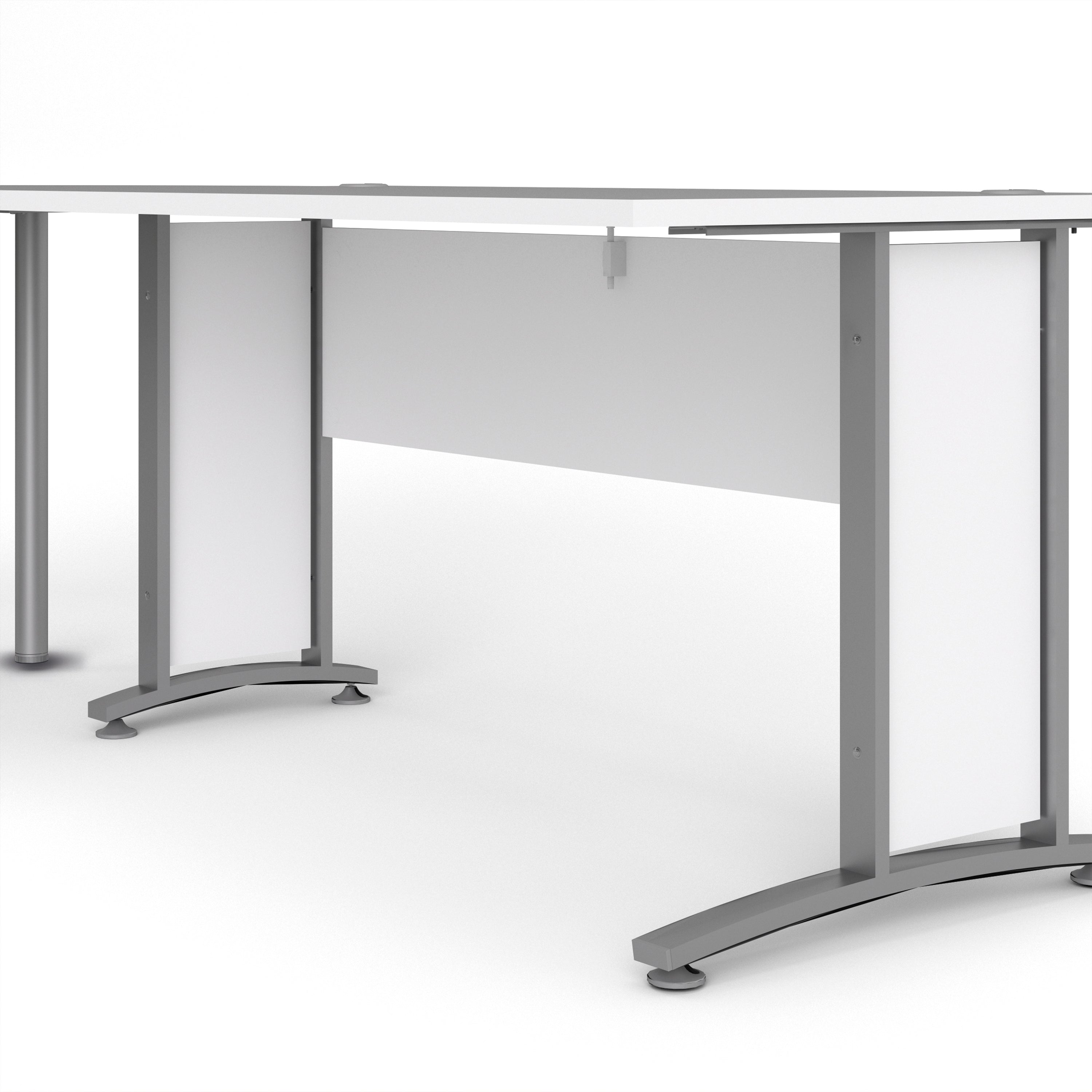 Prima Desk 150cm in White with Silver Grey Steel Legs – FTG, view 10