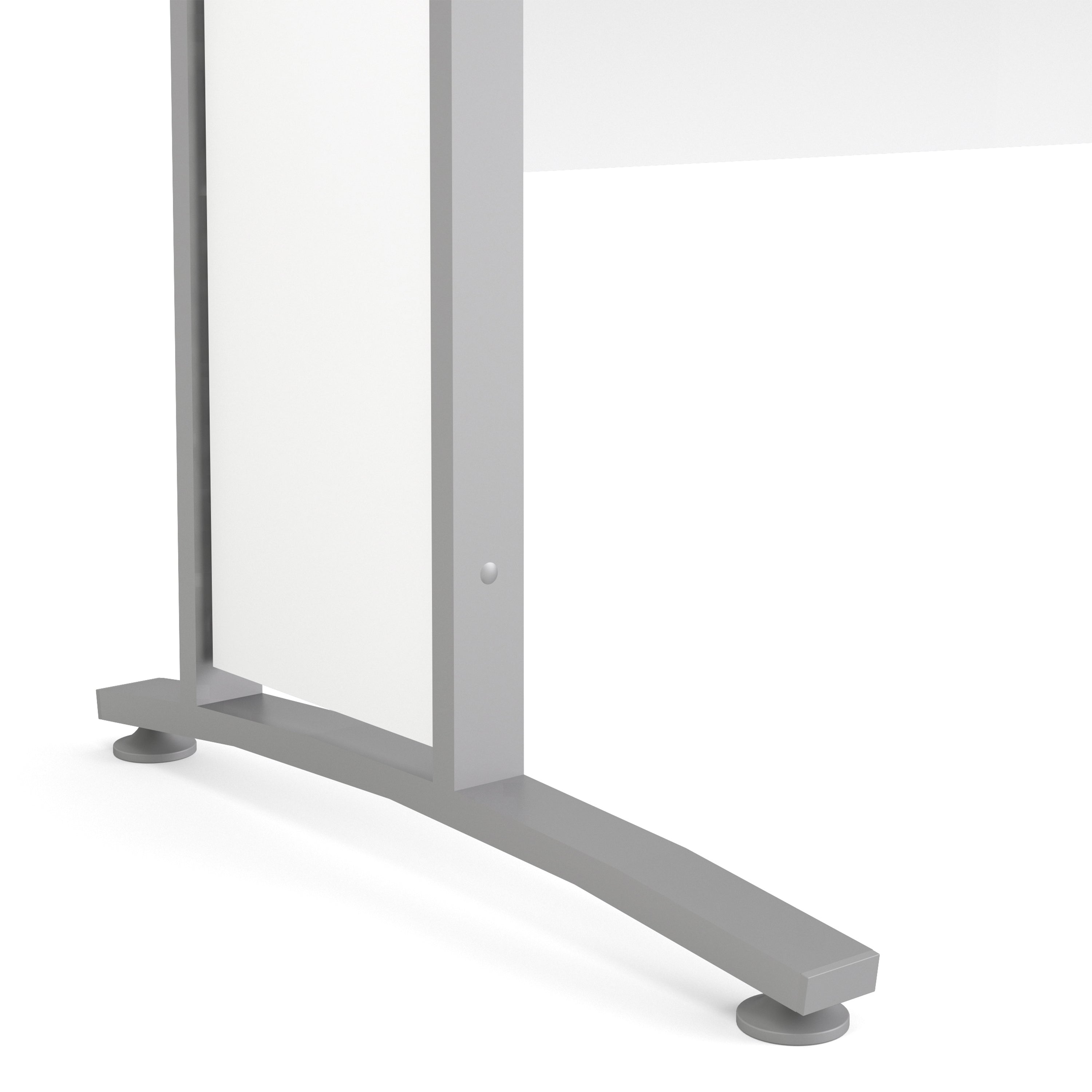 Prima Desk 150cm in White with Silver Grey Steel Legs – FTG, view 12