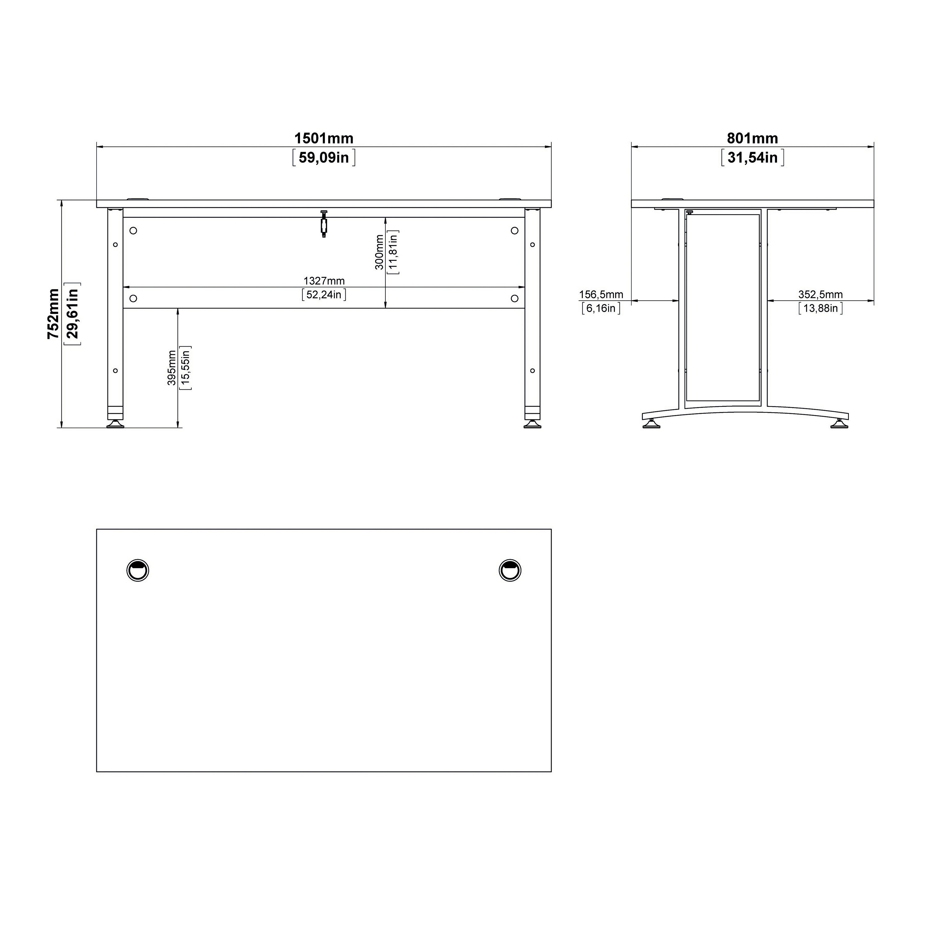 Prima Desk 150cm in White with Silver Grey Steel Legs – FTG, view 13