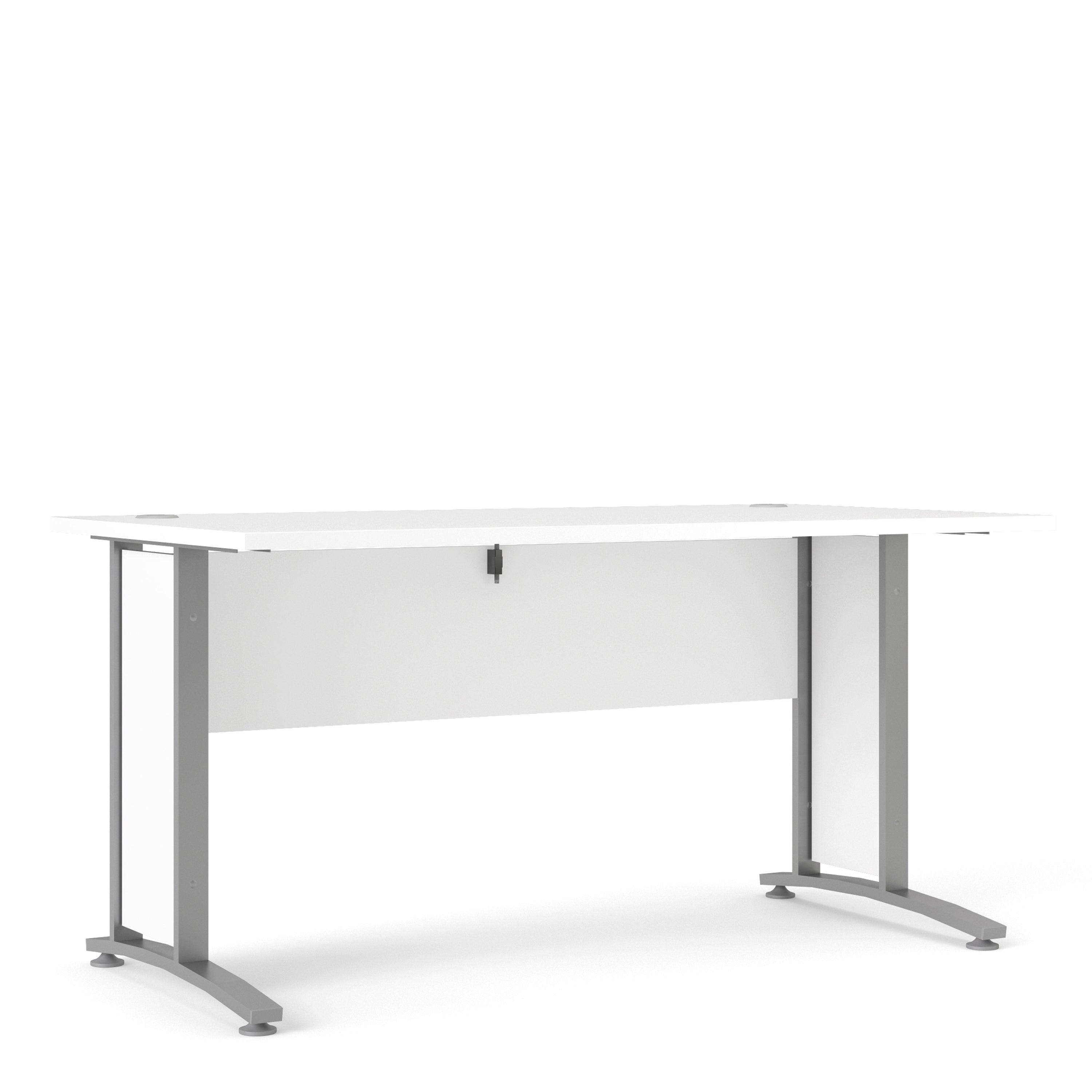 Prima Desk 150cm in White with Silver Grey Steel Legs – FTG