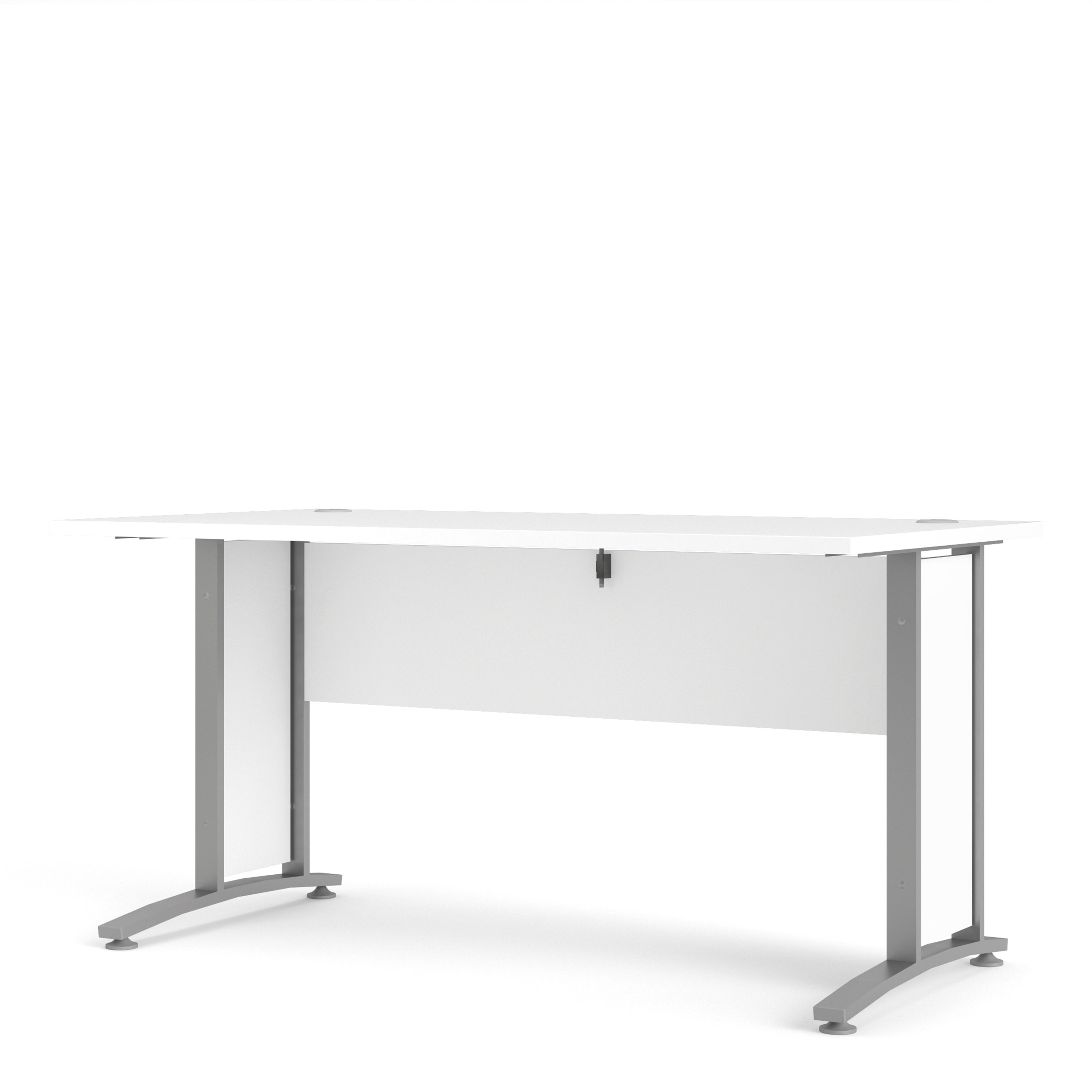 Prima Desk 150cm in White with Silver Grey Steel Legs – FTG, view 3