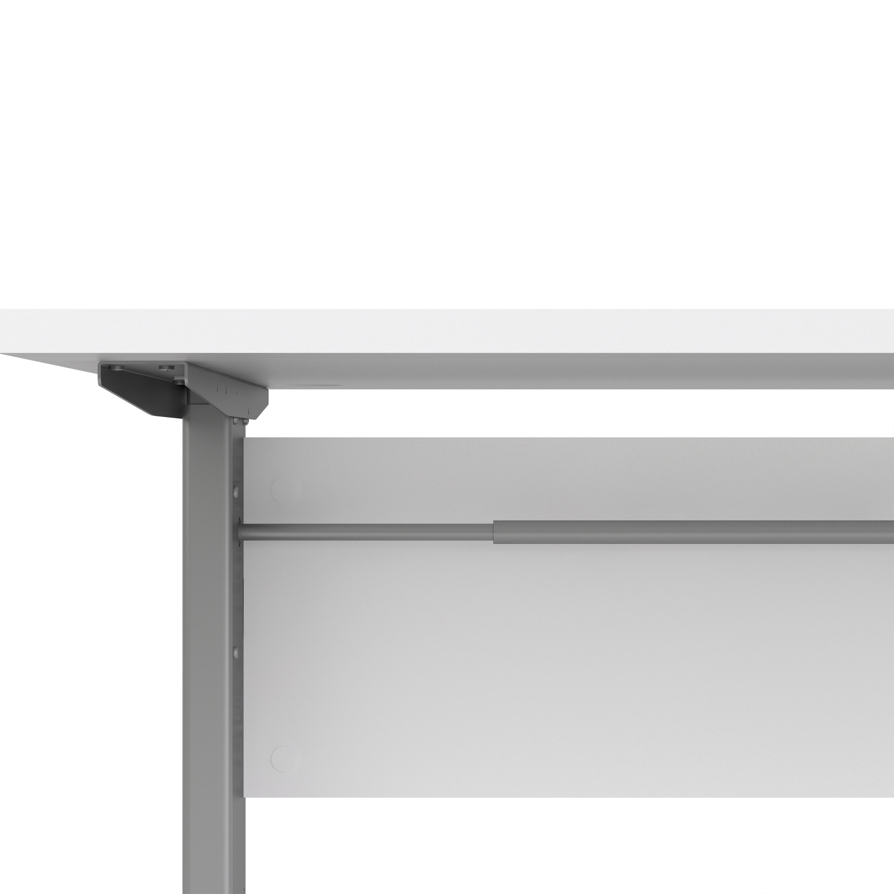 Prima Desk 150cm in White with Height Adjustable Legs with Electric Control in Silver Grey Steel – FTG, view 8