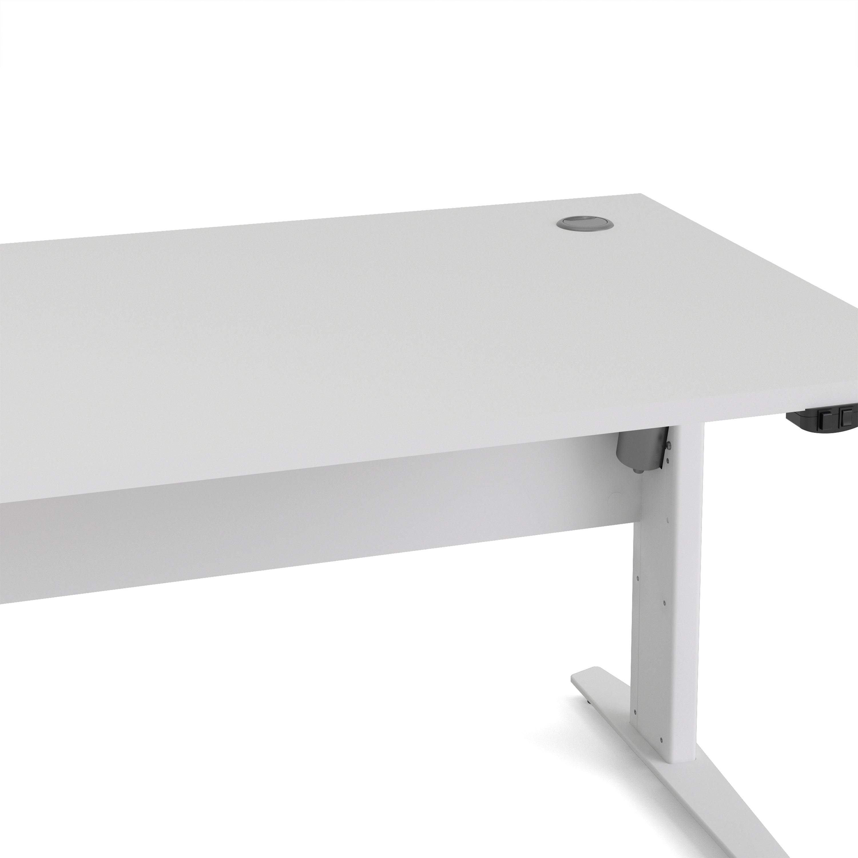 Prima Desk 150cm in White with Height Adjustable Legs with Electric Control in White – FTG, view 6