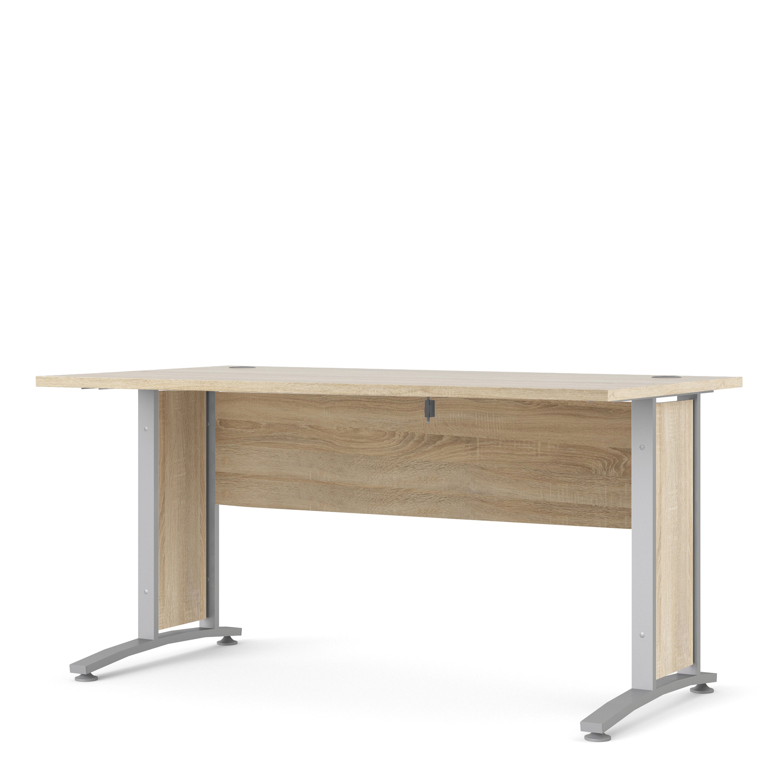 Prima Desk 150cm in Oak with Silver Grey Steel Legs – FTG, view 2