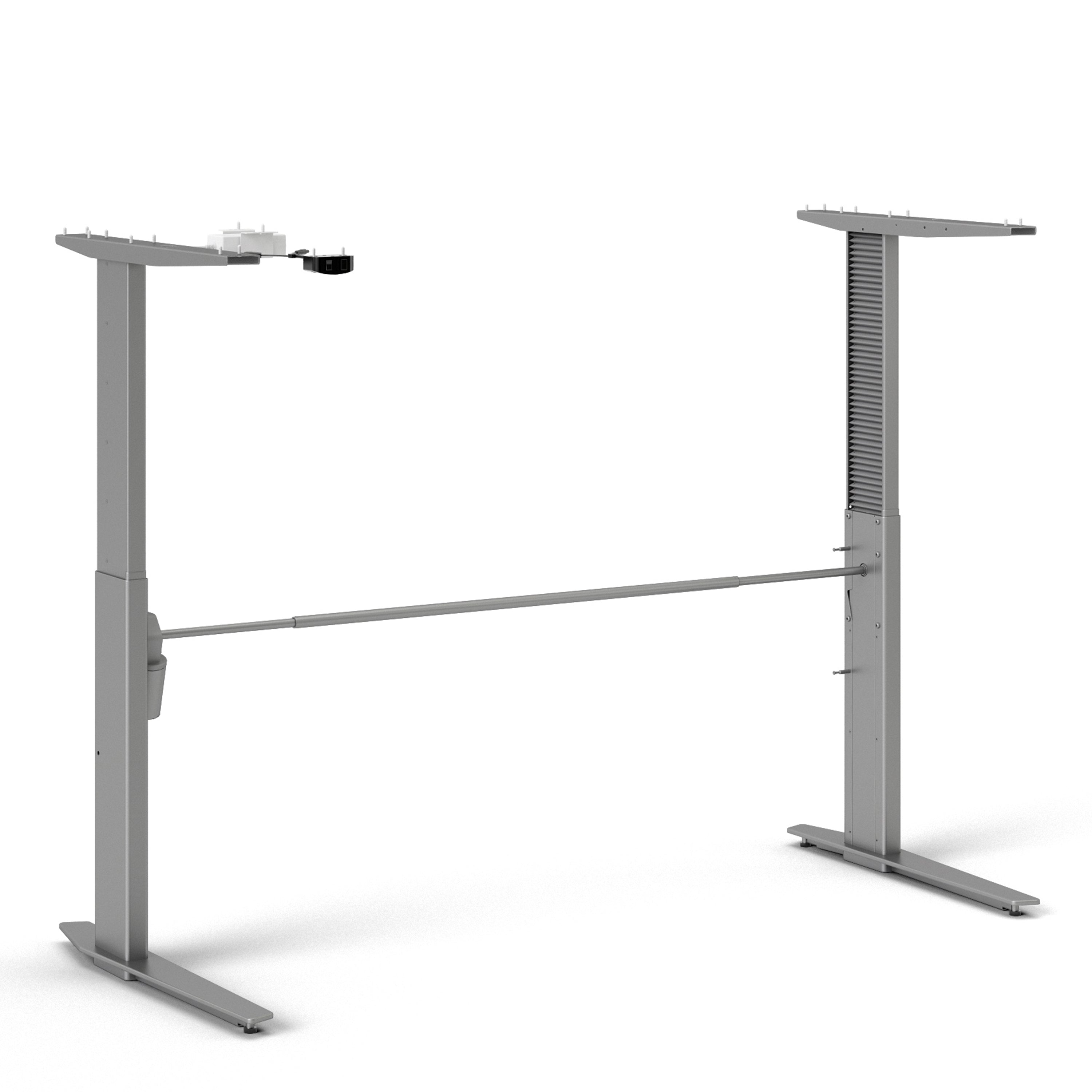 Prima Desk 150cm in Oak with Height Adjustable Legs with Electric Control in Silver Grey Steel – FTG, view 5