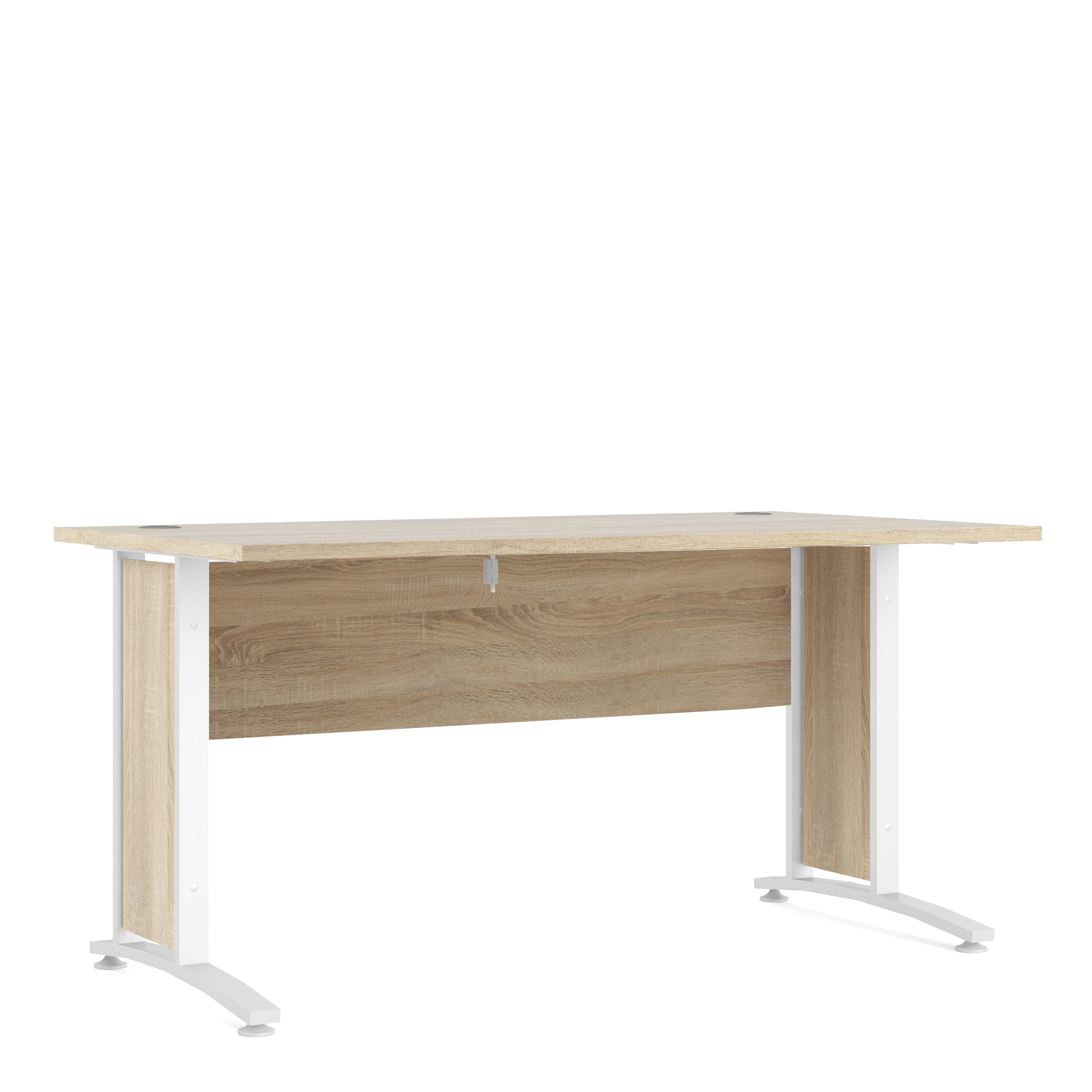 Prima Desk 150cm in Oak with White Legs – FTG