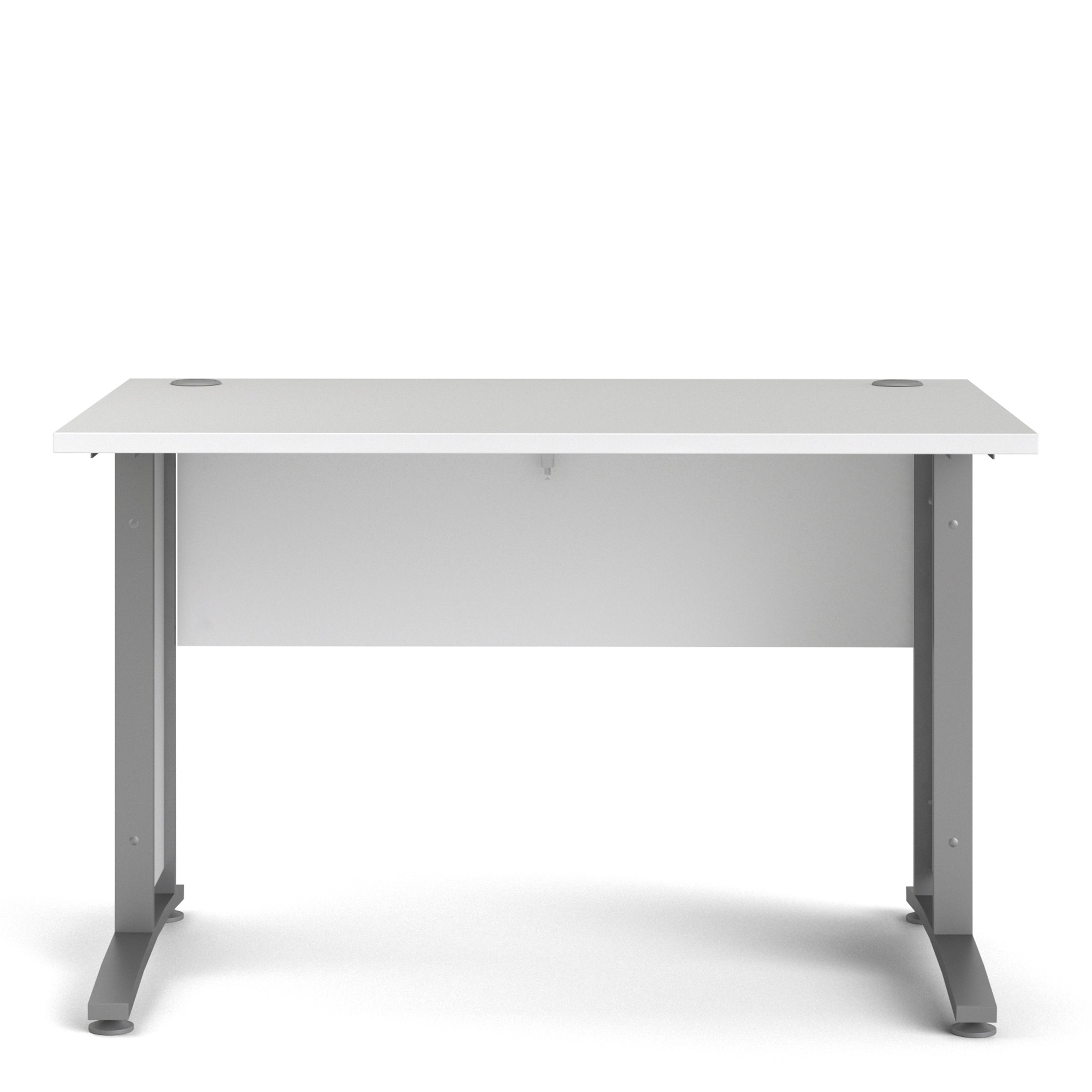 Prima Desk 120cm in White with Silver Grey Steel Legs – FTG, view 2