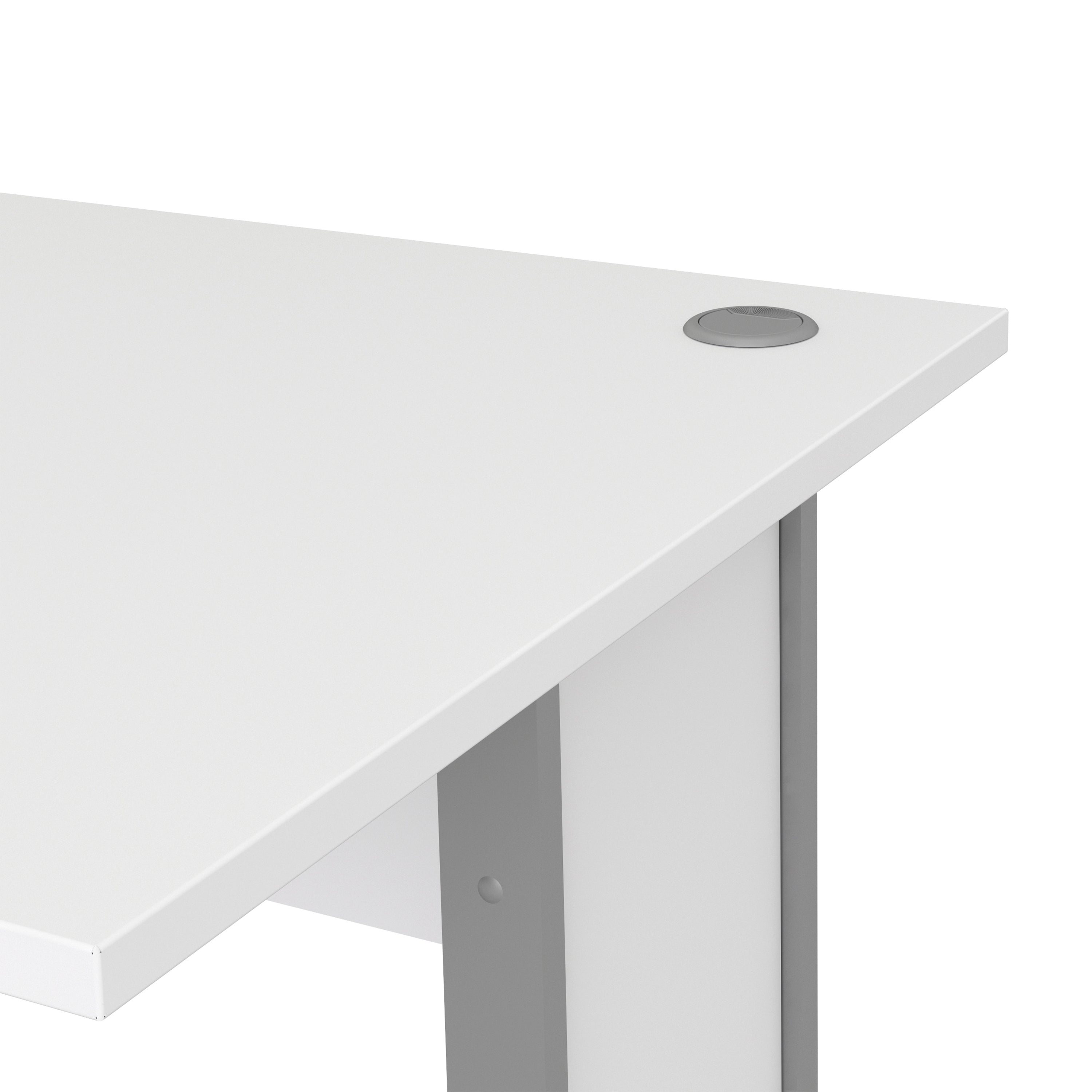 Prima Desk 120cm in White with Silver Grey Steel Legs – FTG, view 8