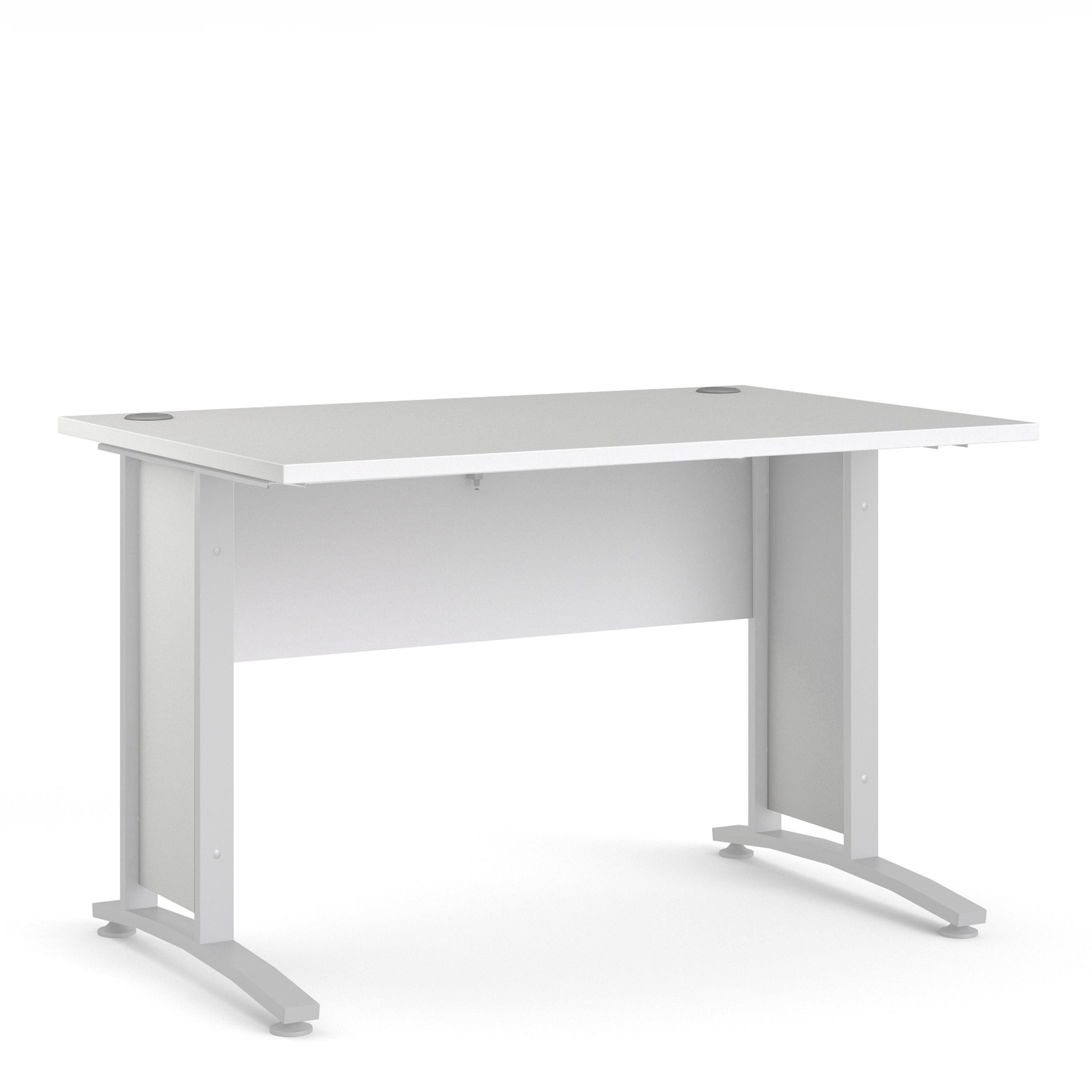 Prima Desk 120cm in White with White Legs – FTG