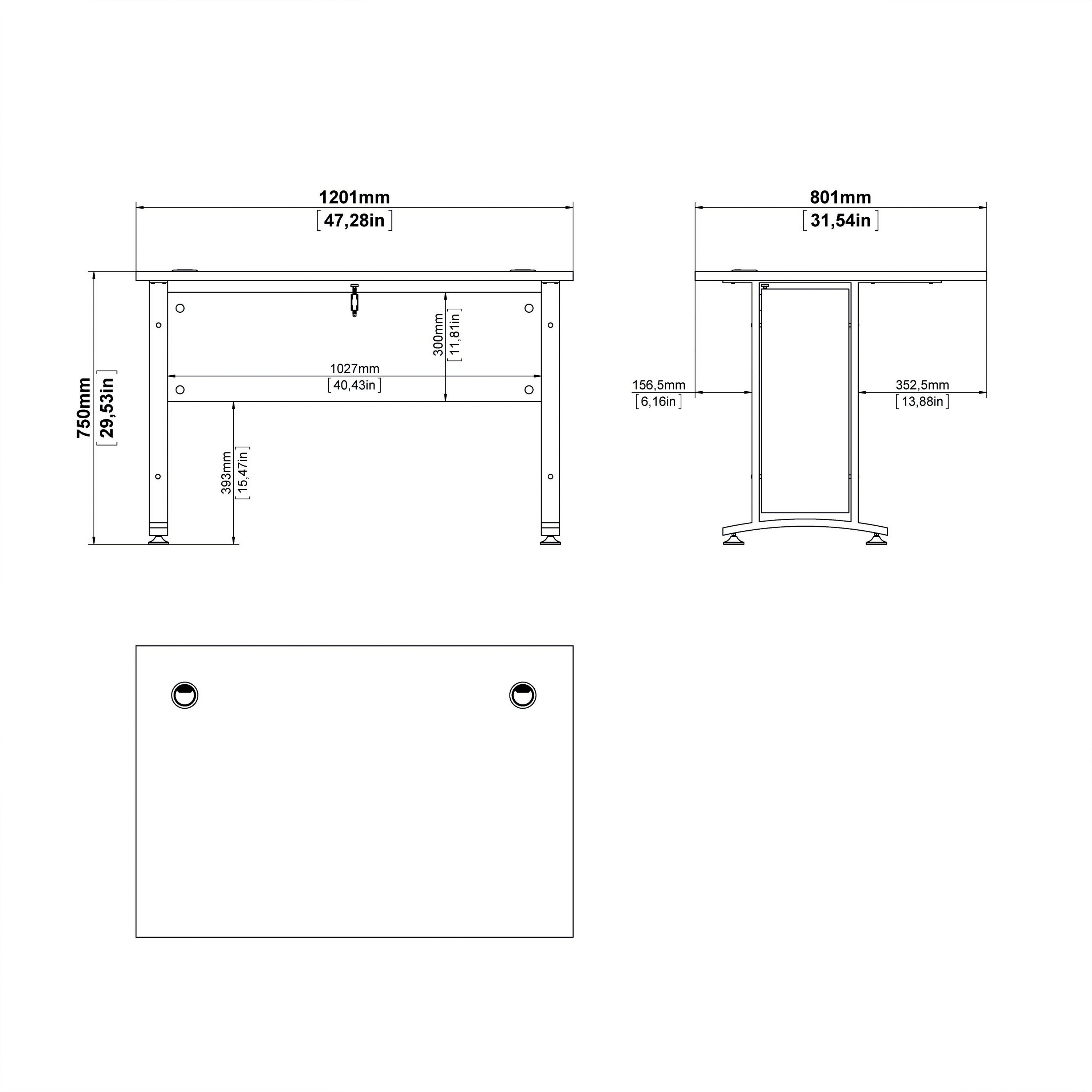 Prima Desk 120cm in White with White Legs – FTG, view 8