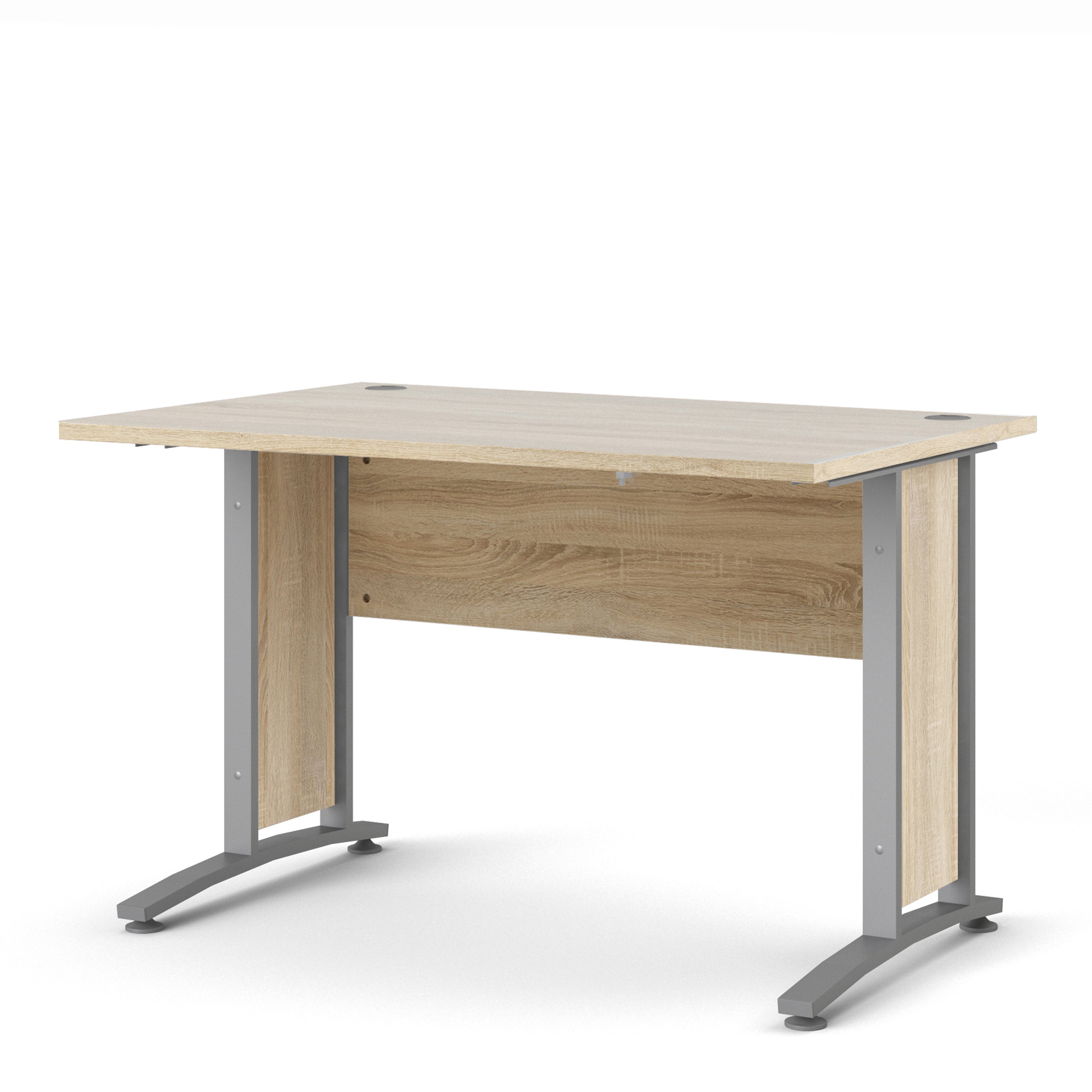 Prima Desk 120cm in Oak with Silver Grey Steel Legs – FTG, view 2