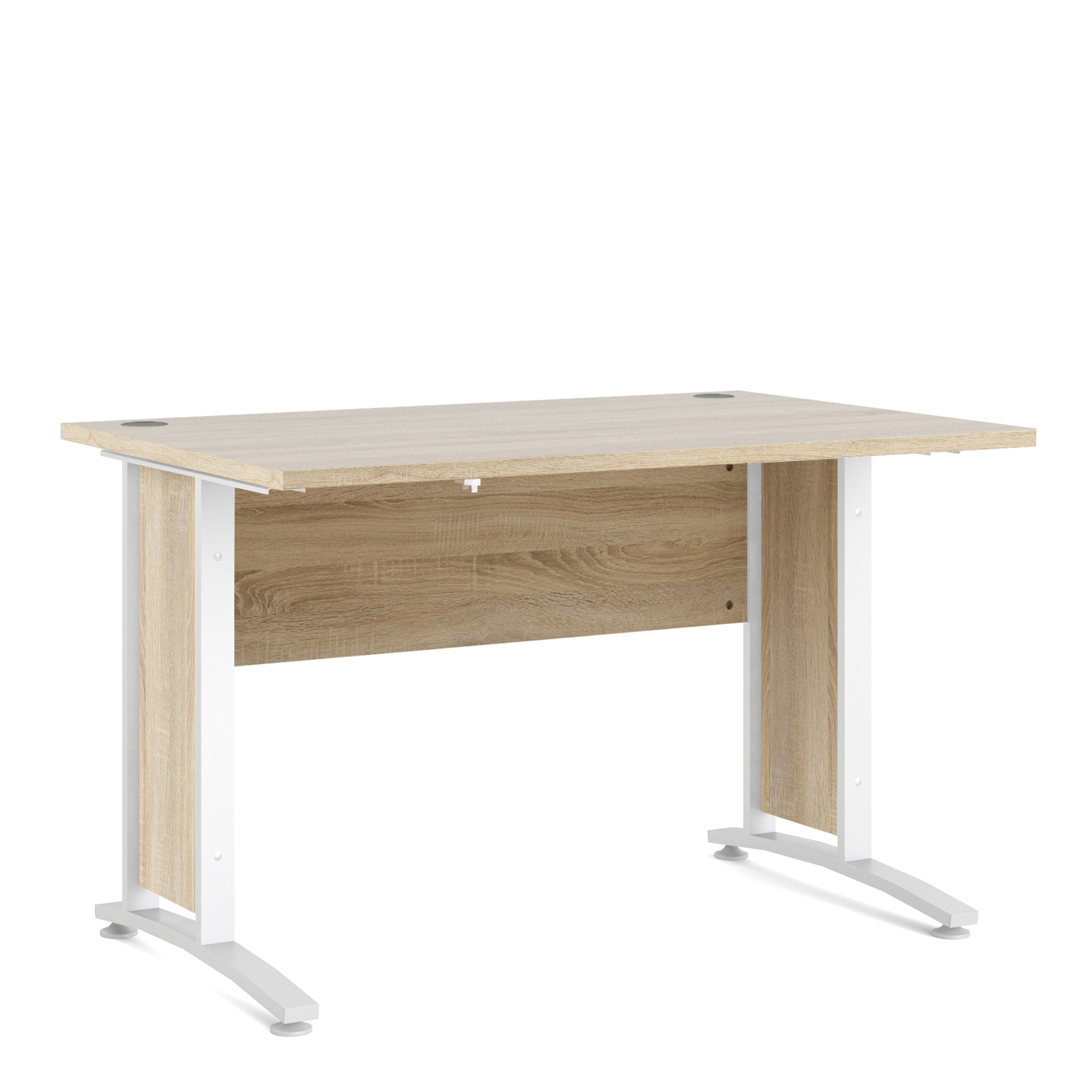 Prima Desk 120cm in Oak with White Legs – FTG