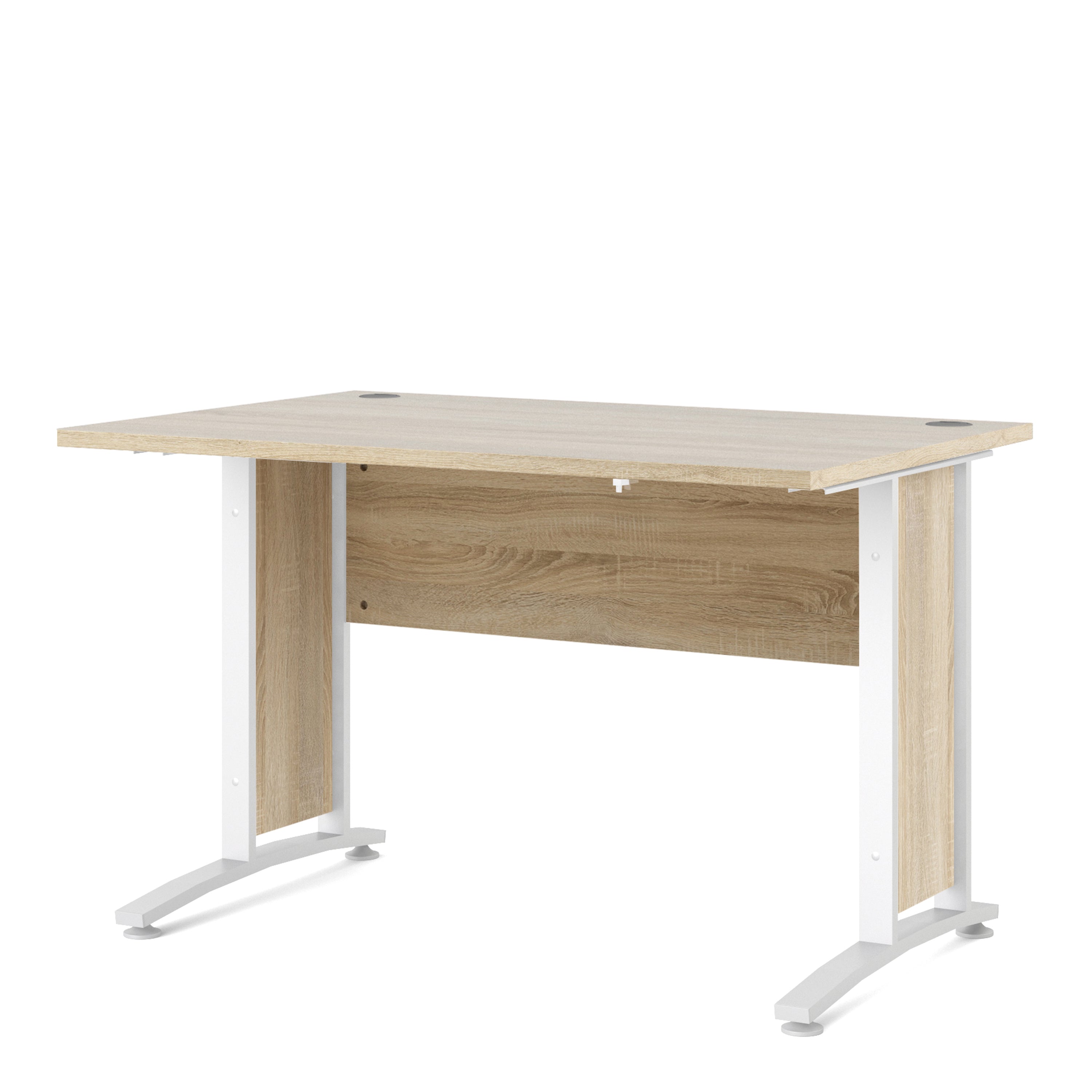 Prima Desk 120cm in Oak with White Legs – FTG, view 2