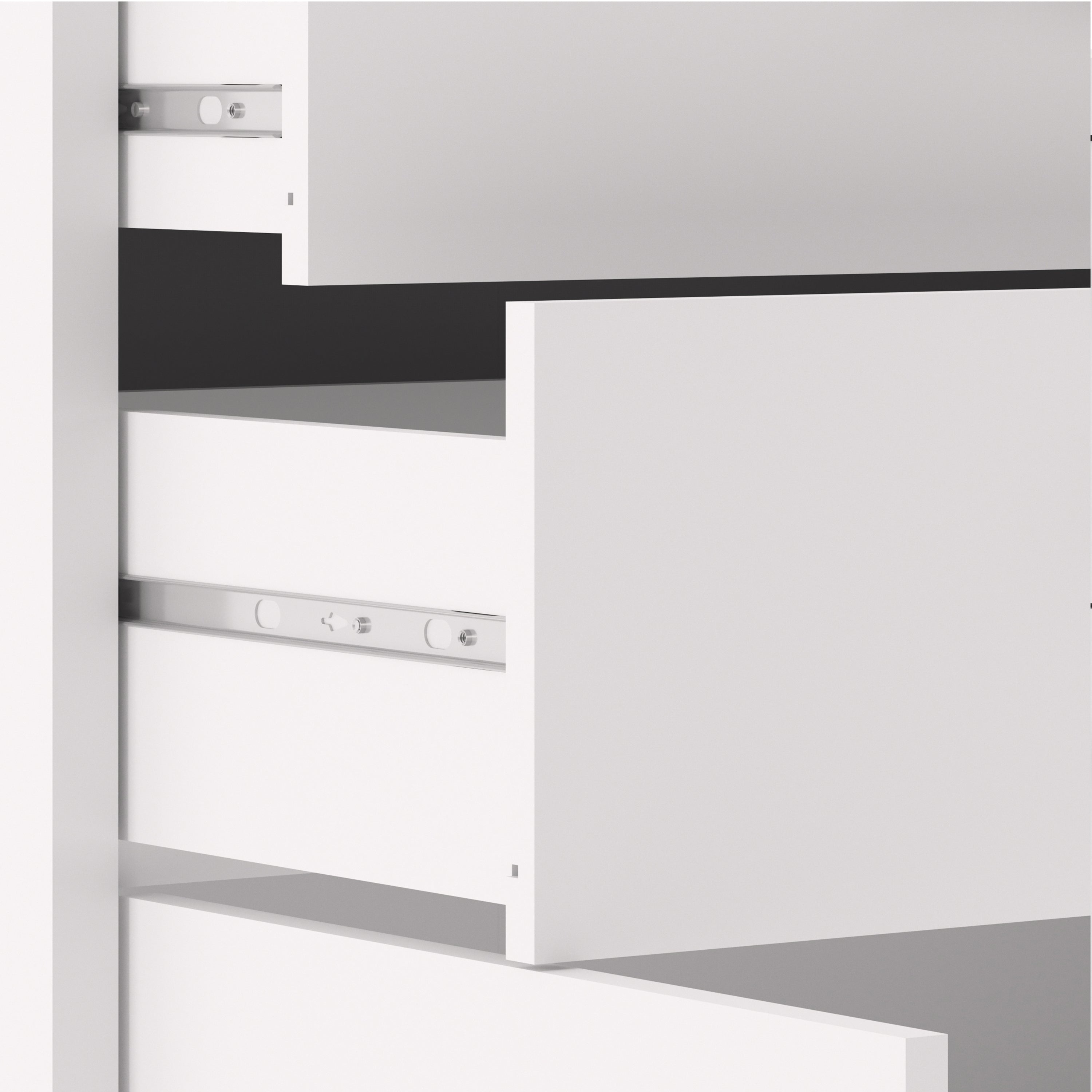 Prima Bookcase 3 Shelves with 2 Drawers 2 Doors In White – FTG, view 8