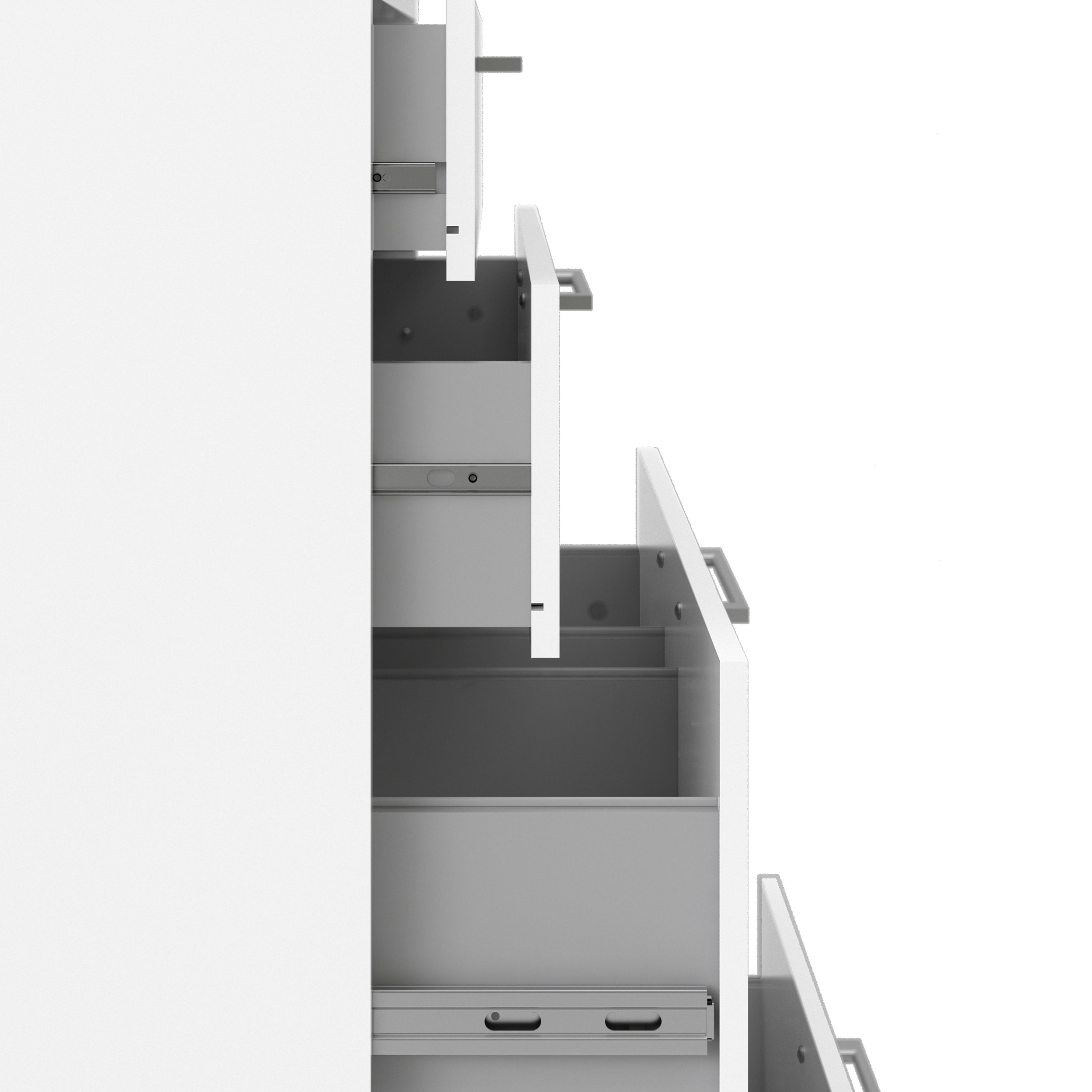 Prima Bookcase 2 Shelves with 2 Drawers 2 File Drawers in White – FTG, view 10