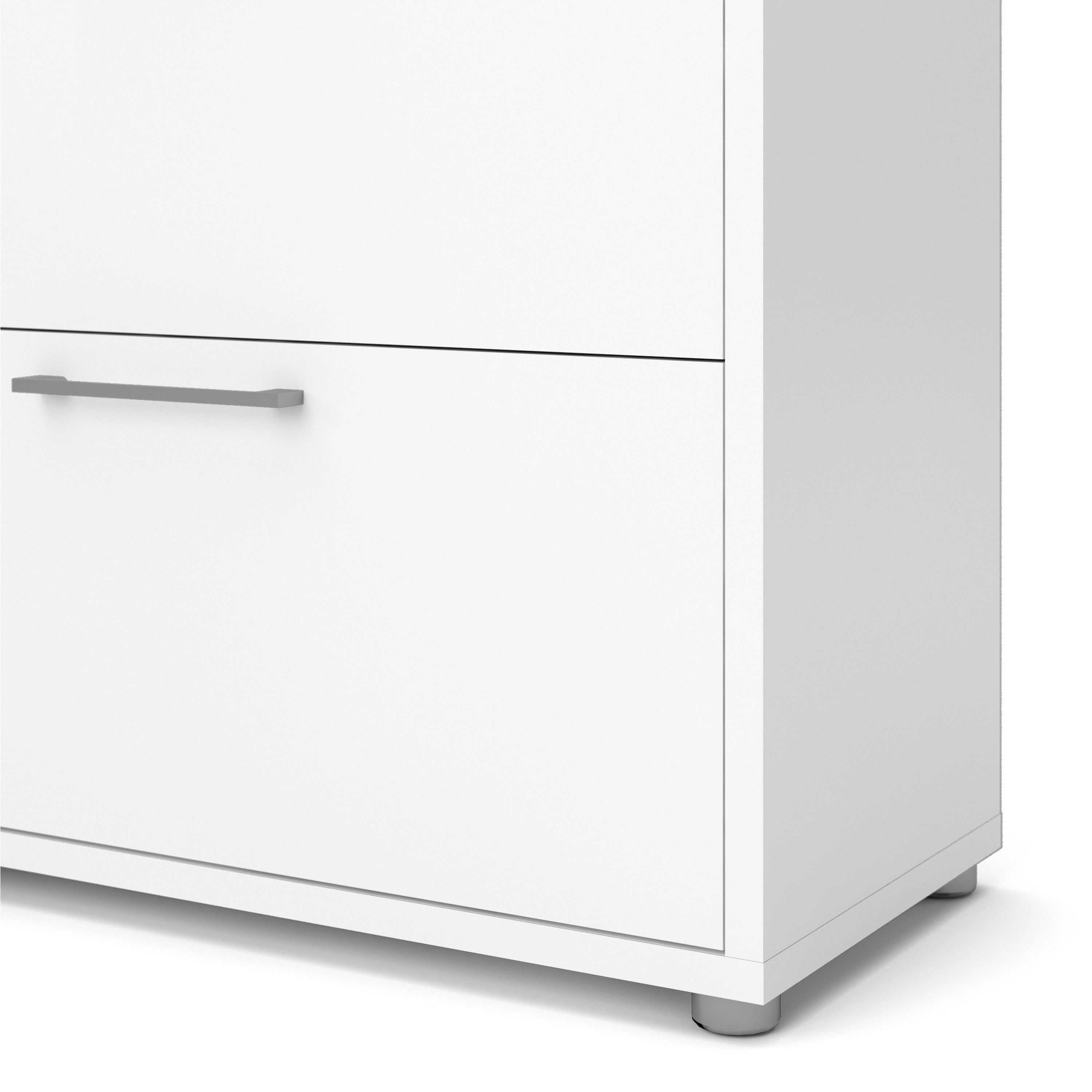 Prima Bookcase 2 Shelves with 2 Drawers 2 File Drawers in White – FTG, view 11