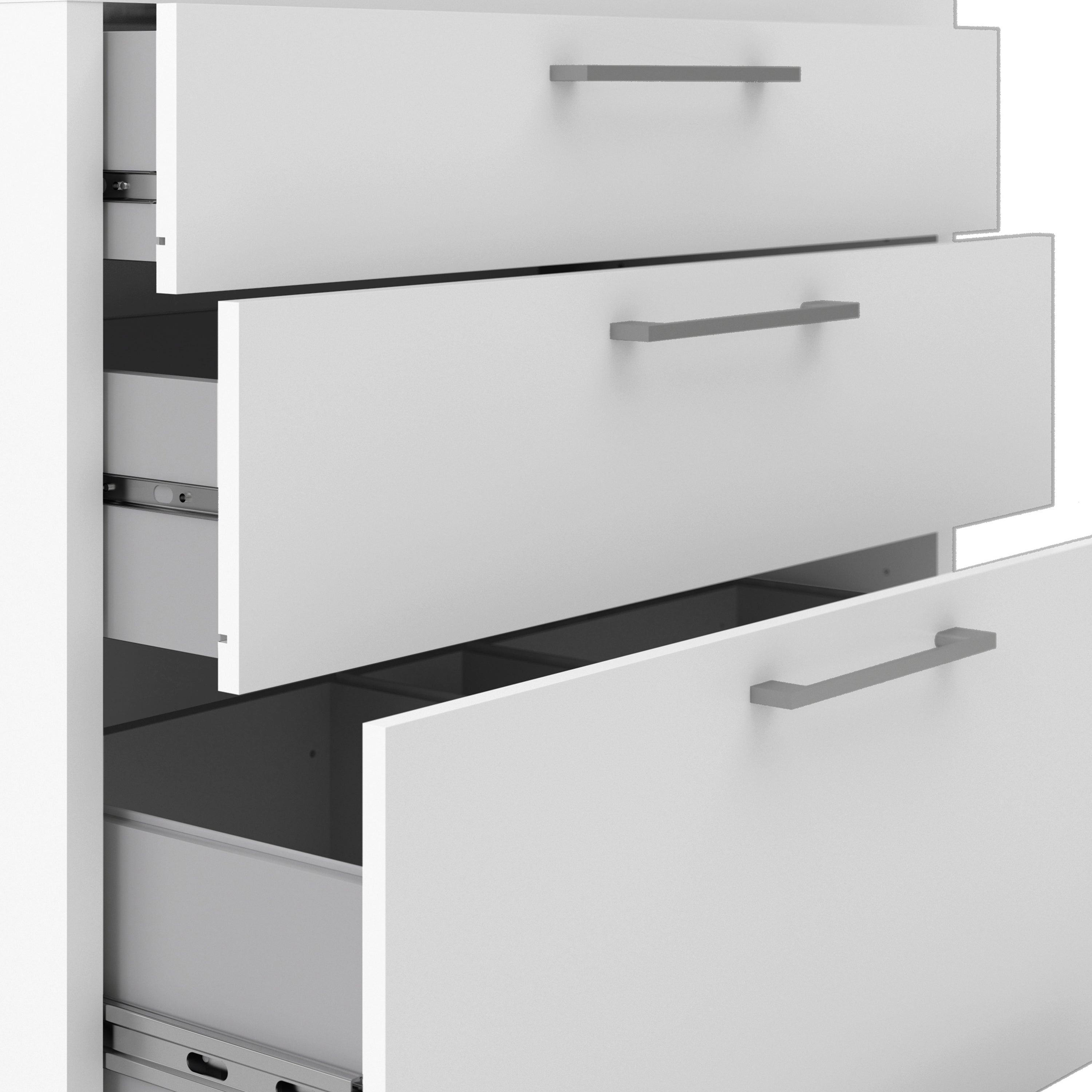Prima Bookcase 2 Shelves with 2 Drawers 2 File Drawers in White – FTG, view 9