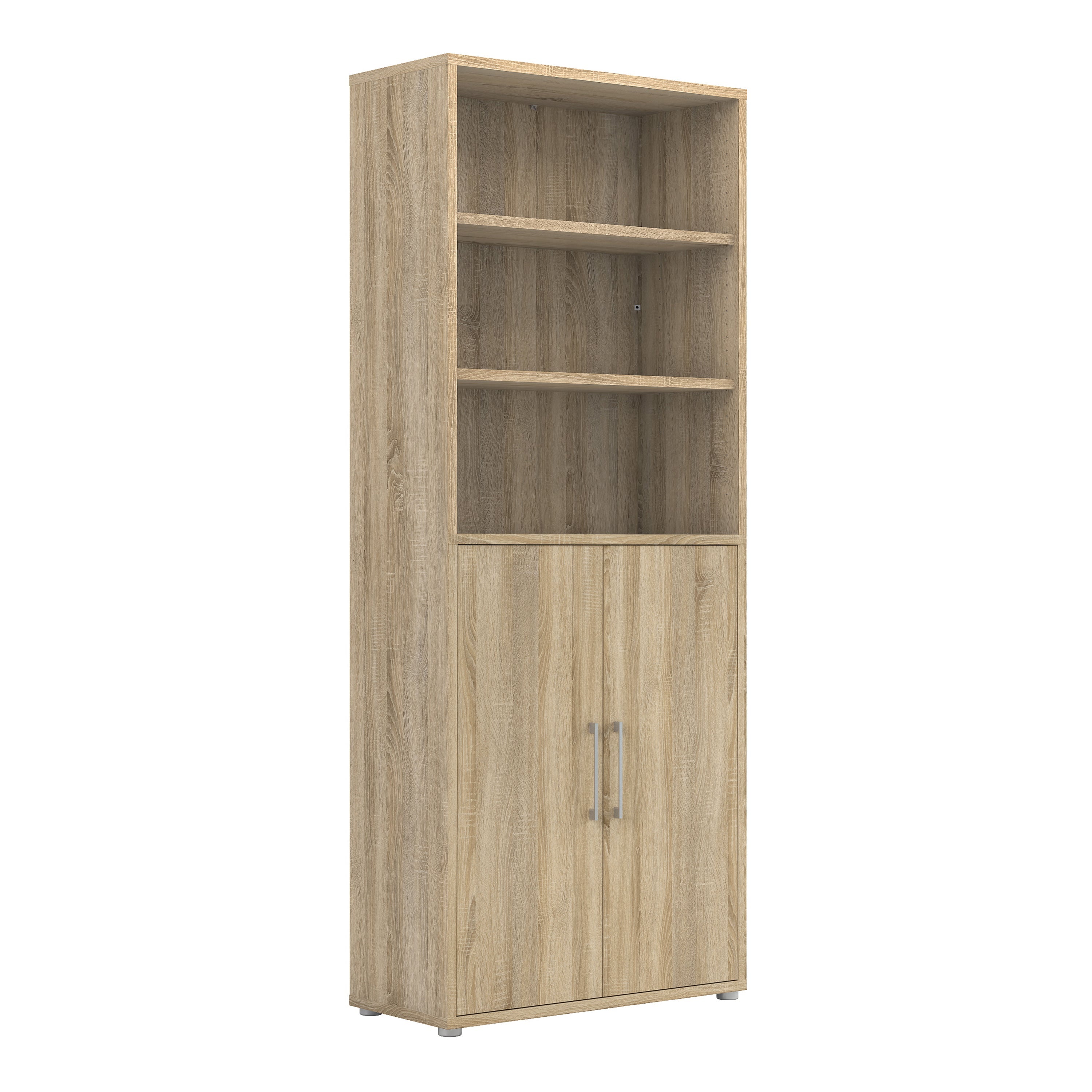 Prima Bookcase 4 Shelves with 2 Doors in Oak – FTG
