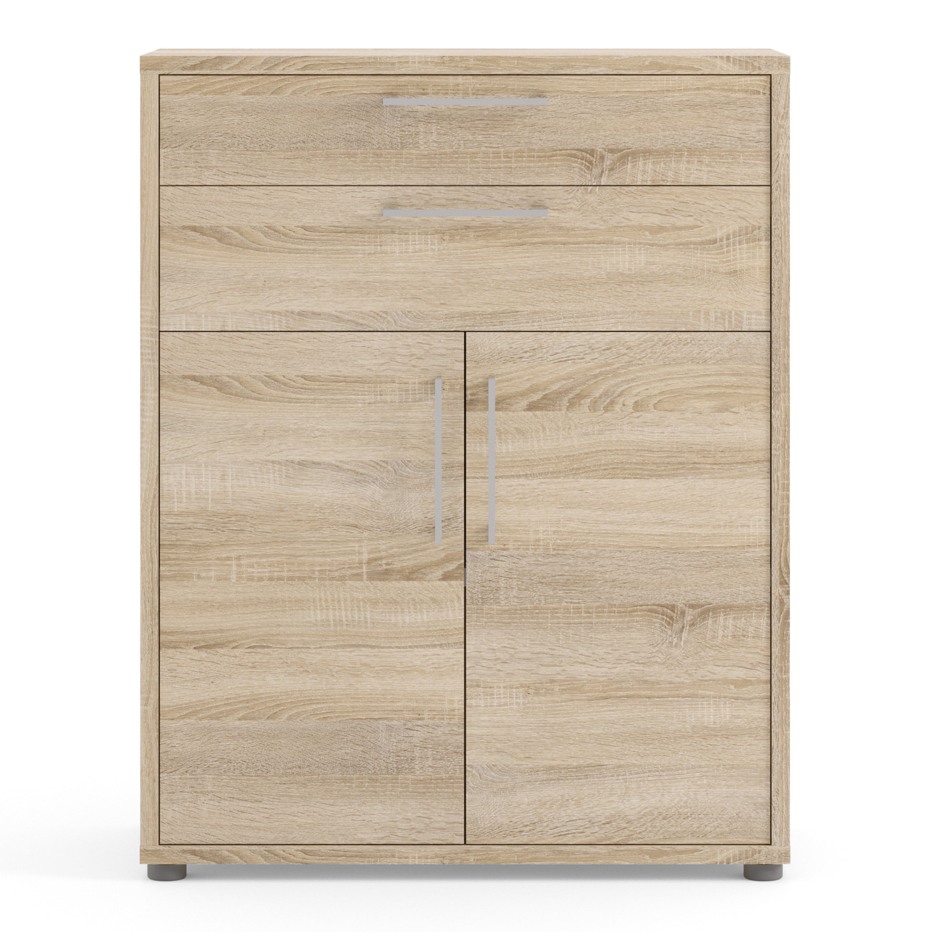 Prima Bookcase 1 Shelf with 2 Drawers 2 Doors in Oak – FTG, view 2